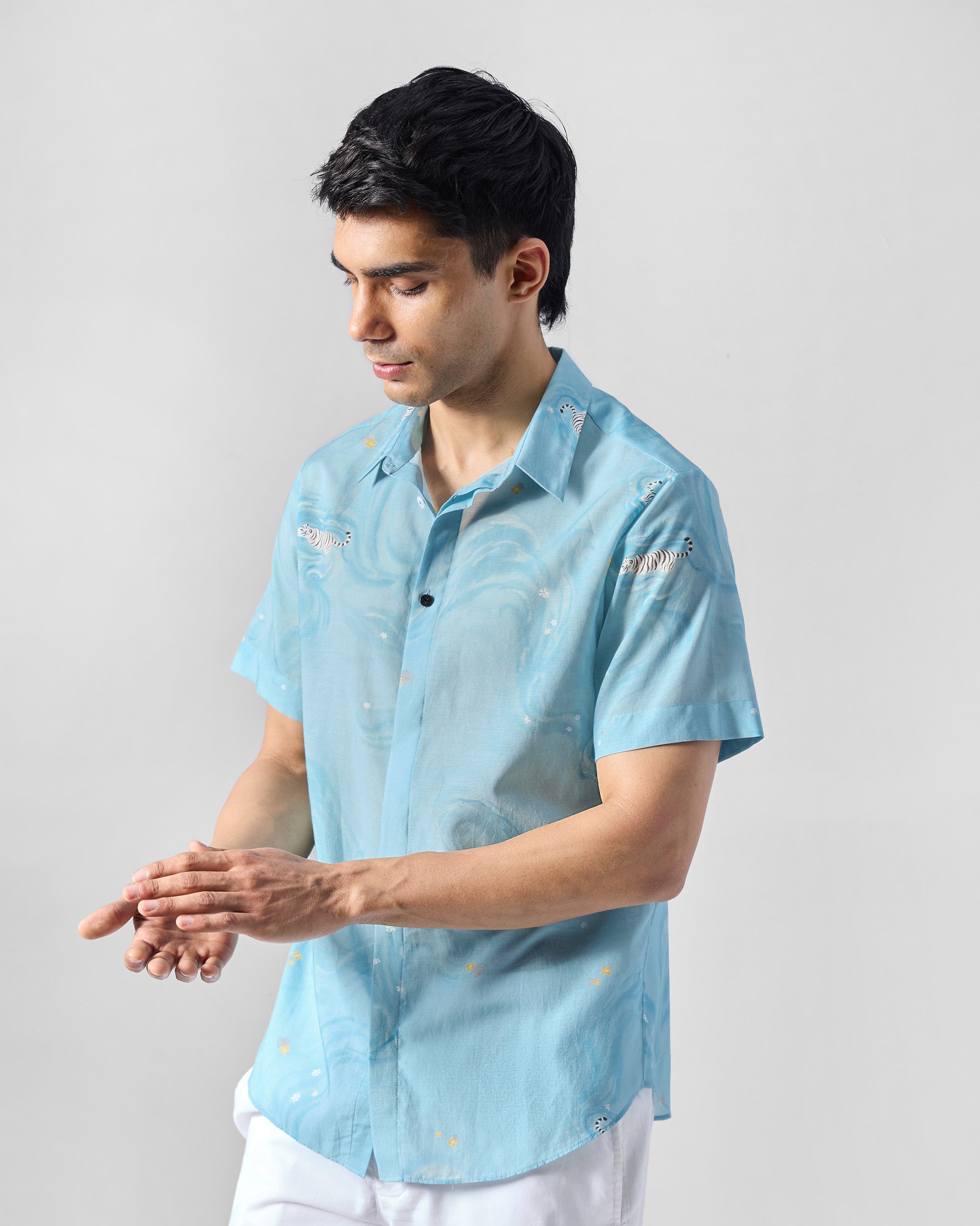 Riverine Shirt - Light Blue Printed
