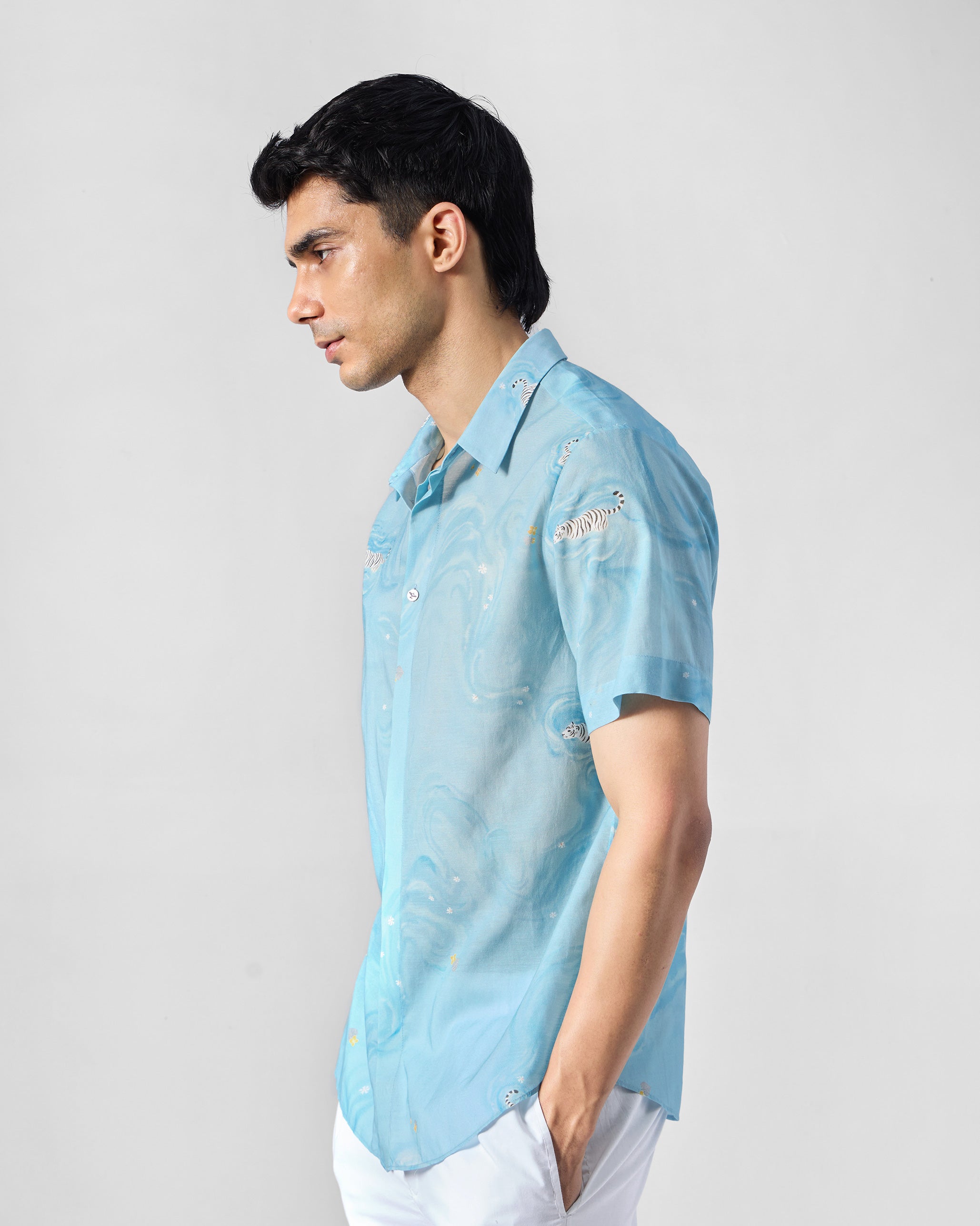 Riverine Shirt - Light Blue Printed