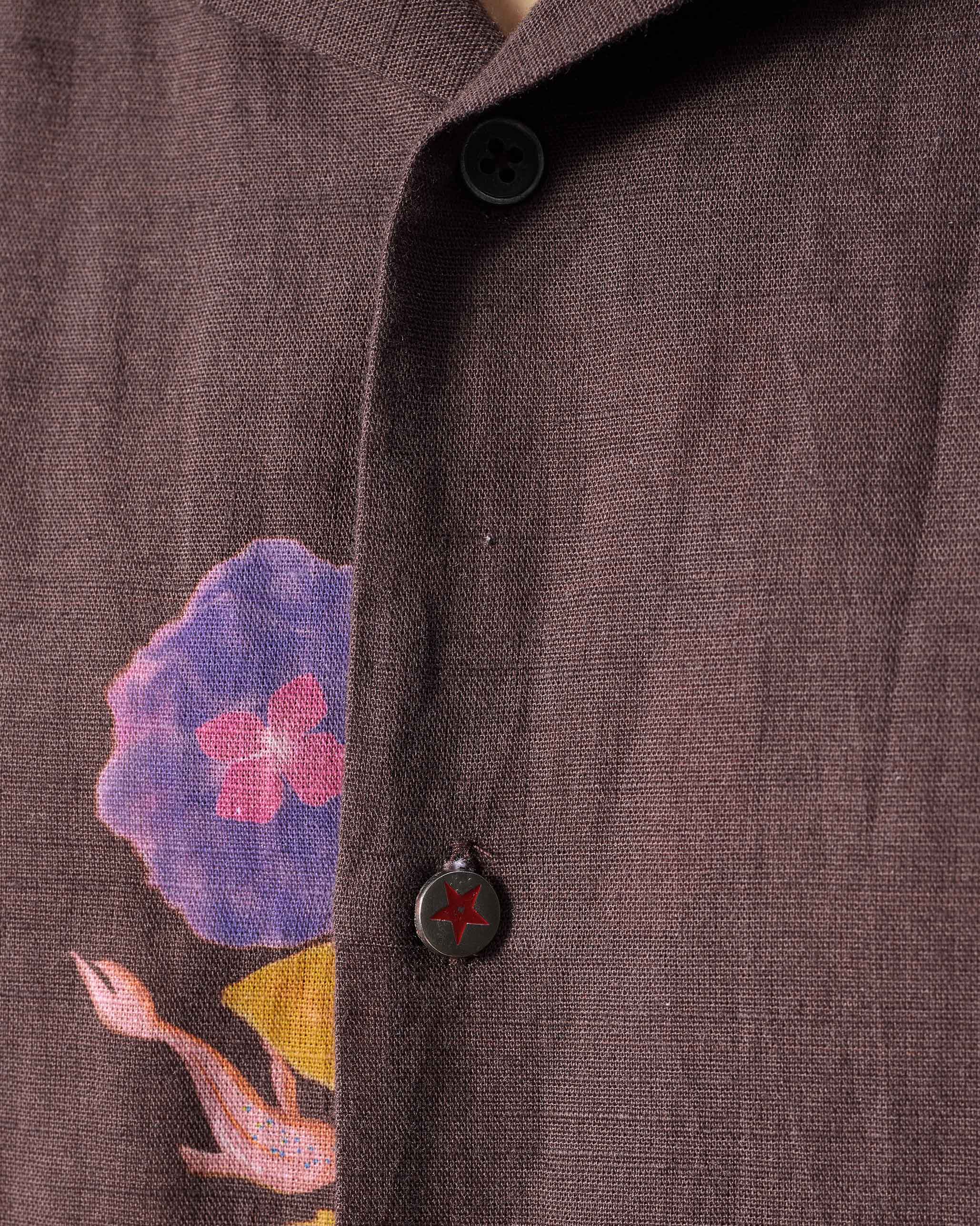 Mistari Shirt - Brown Printed