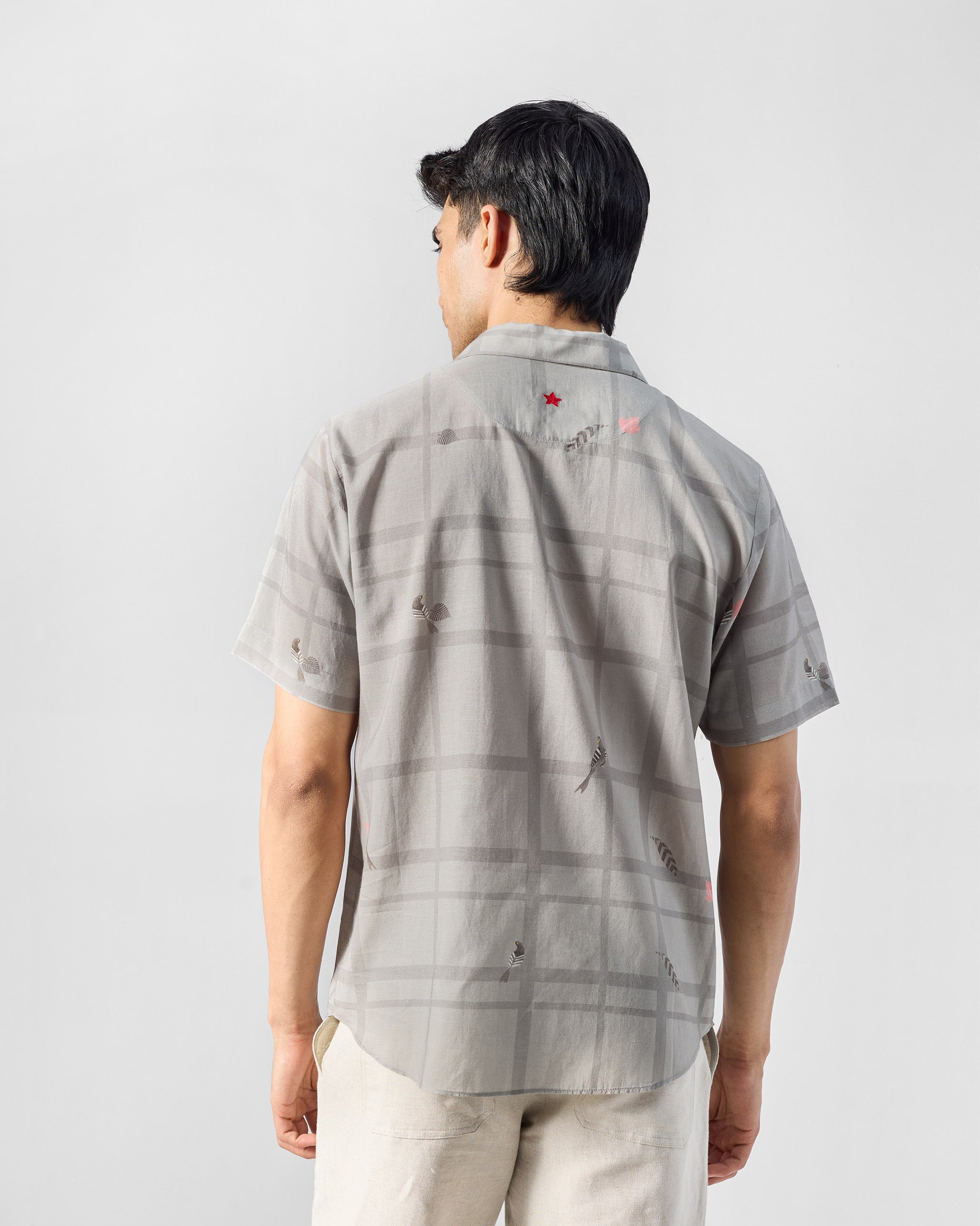 Mistari Shirt - Charcoal Printed