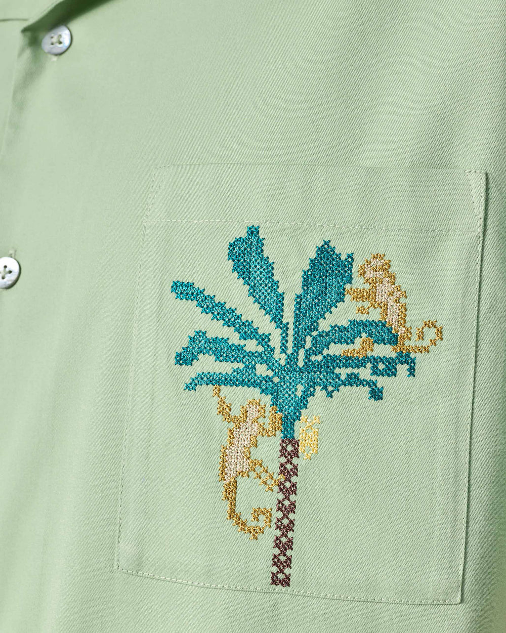 Jaisal Shirt - Sage Green Embroidered