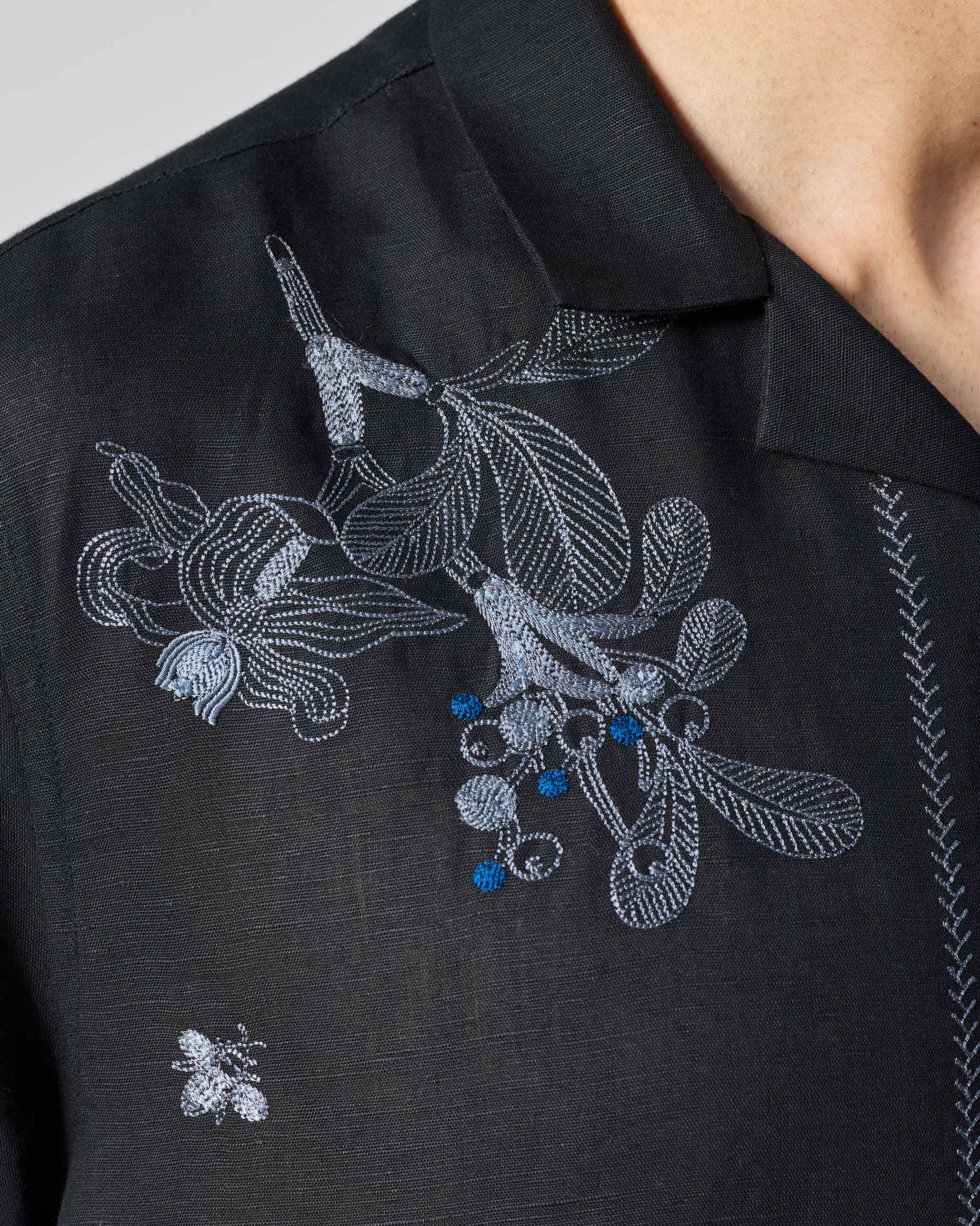 Delta Shirt - Black Embroidered