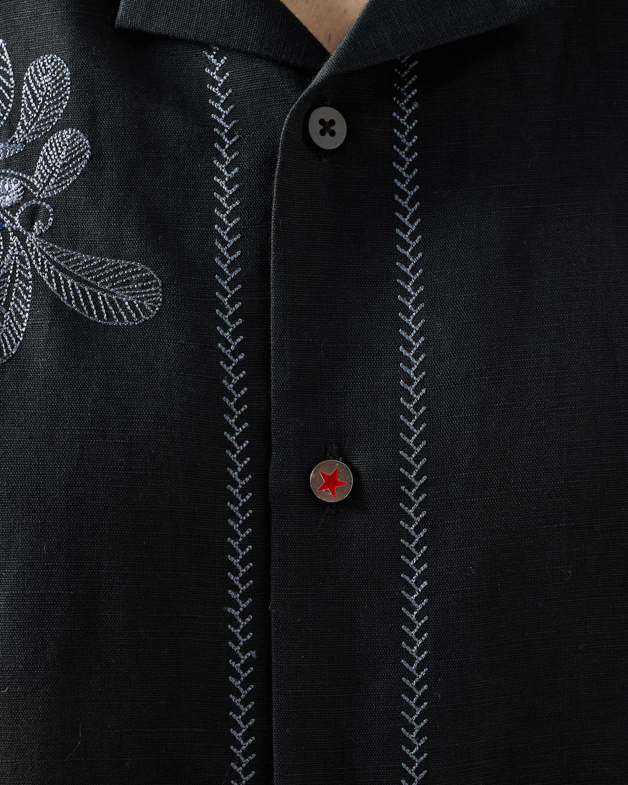 Delta Shirt - Black Embroidered
