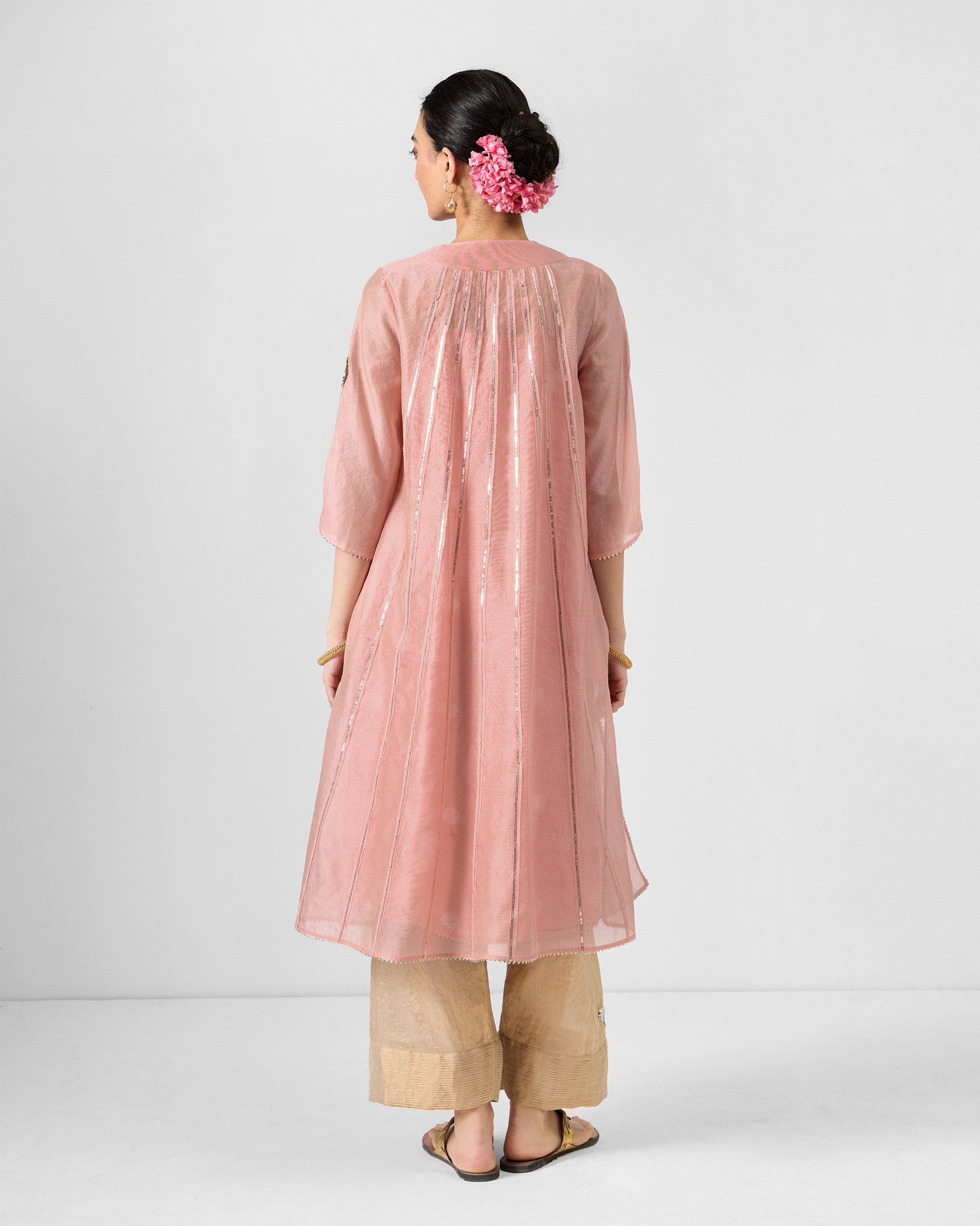 Sukhna Kurta with Slip - Pink Embroidered