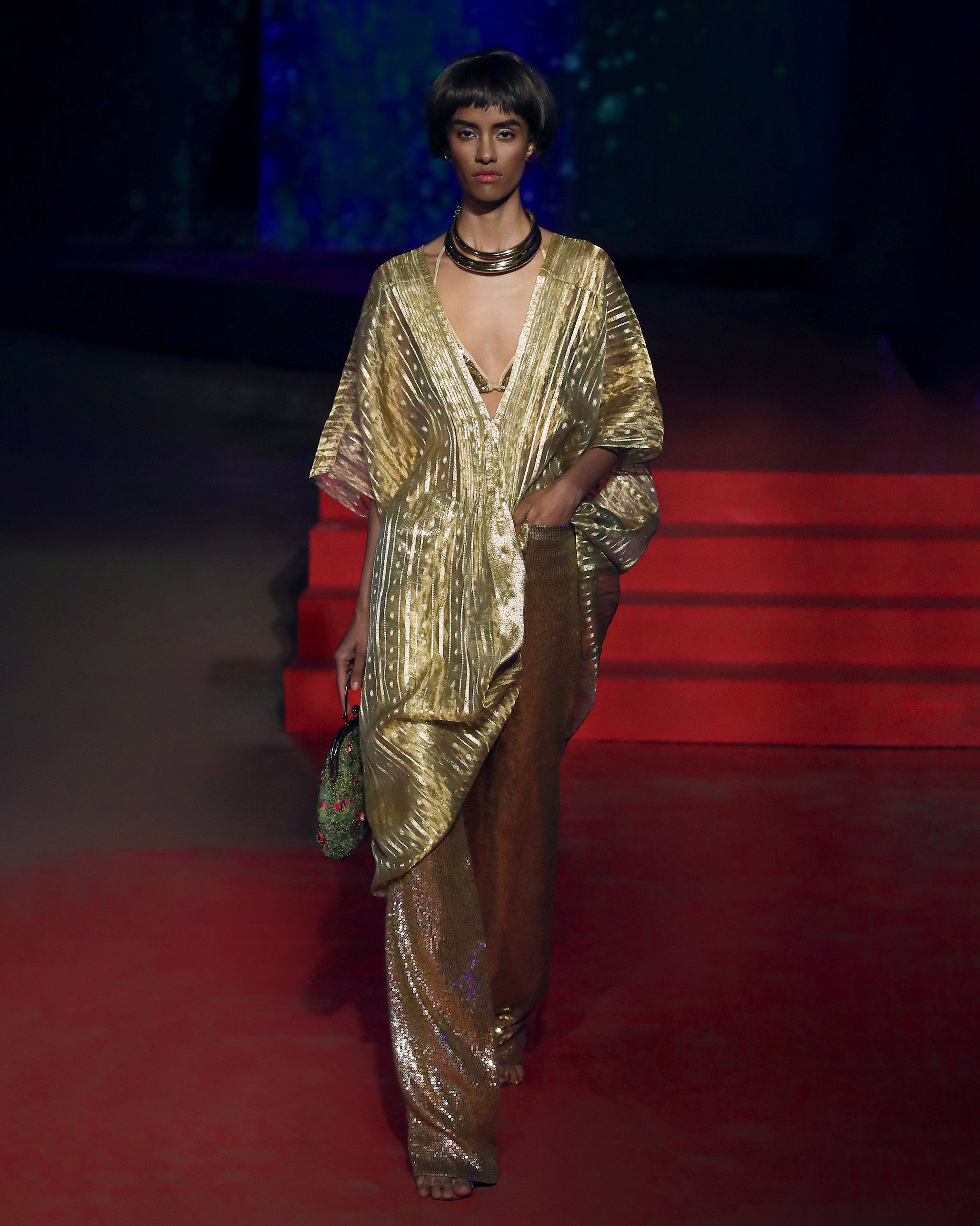 Kolad Kaftan - Teal & Gold
