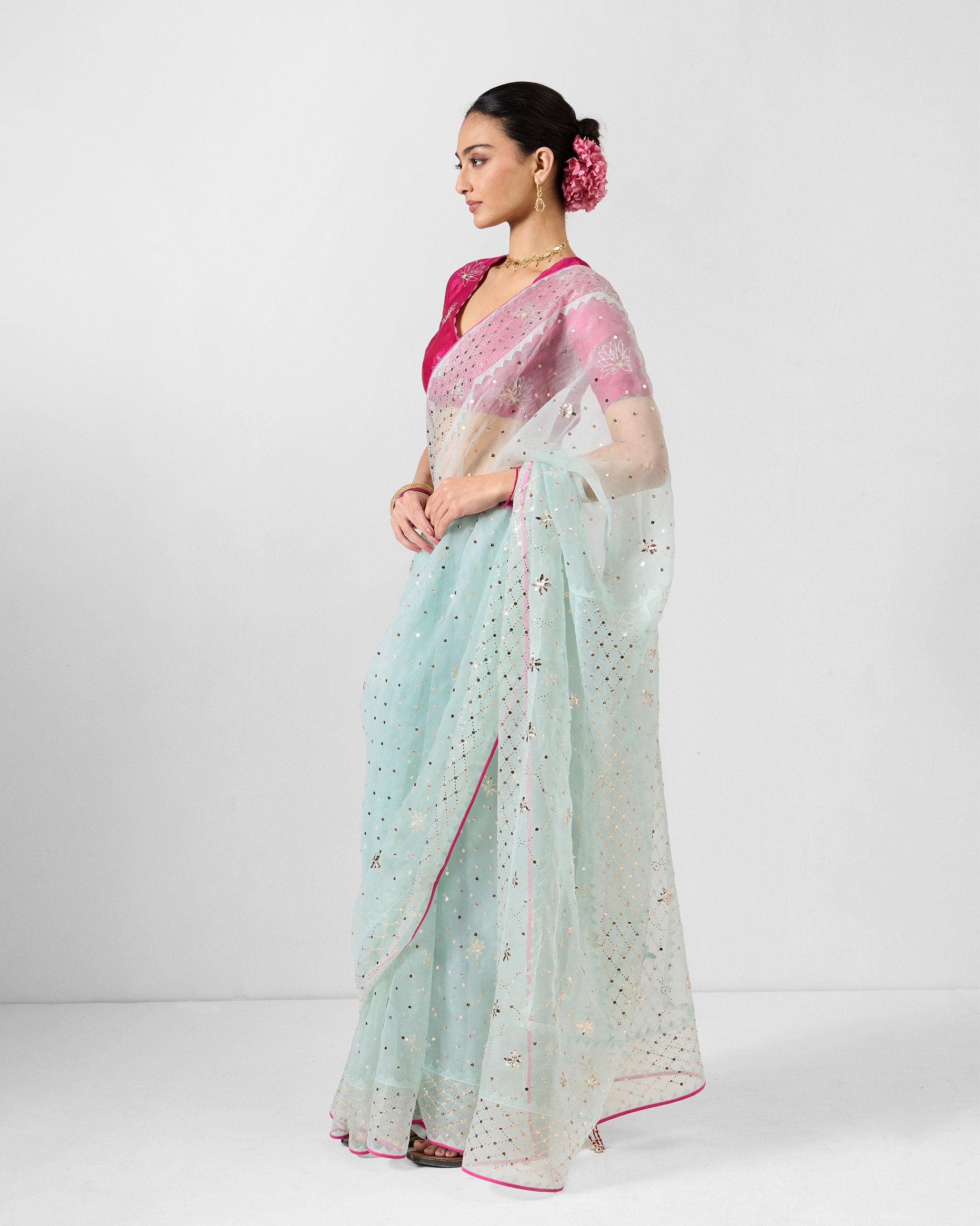 Tansa Sari - Powder Blue Embroidered