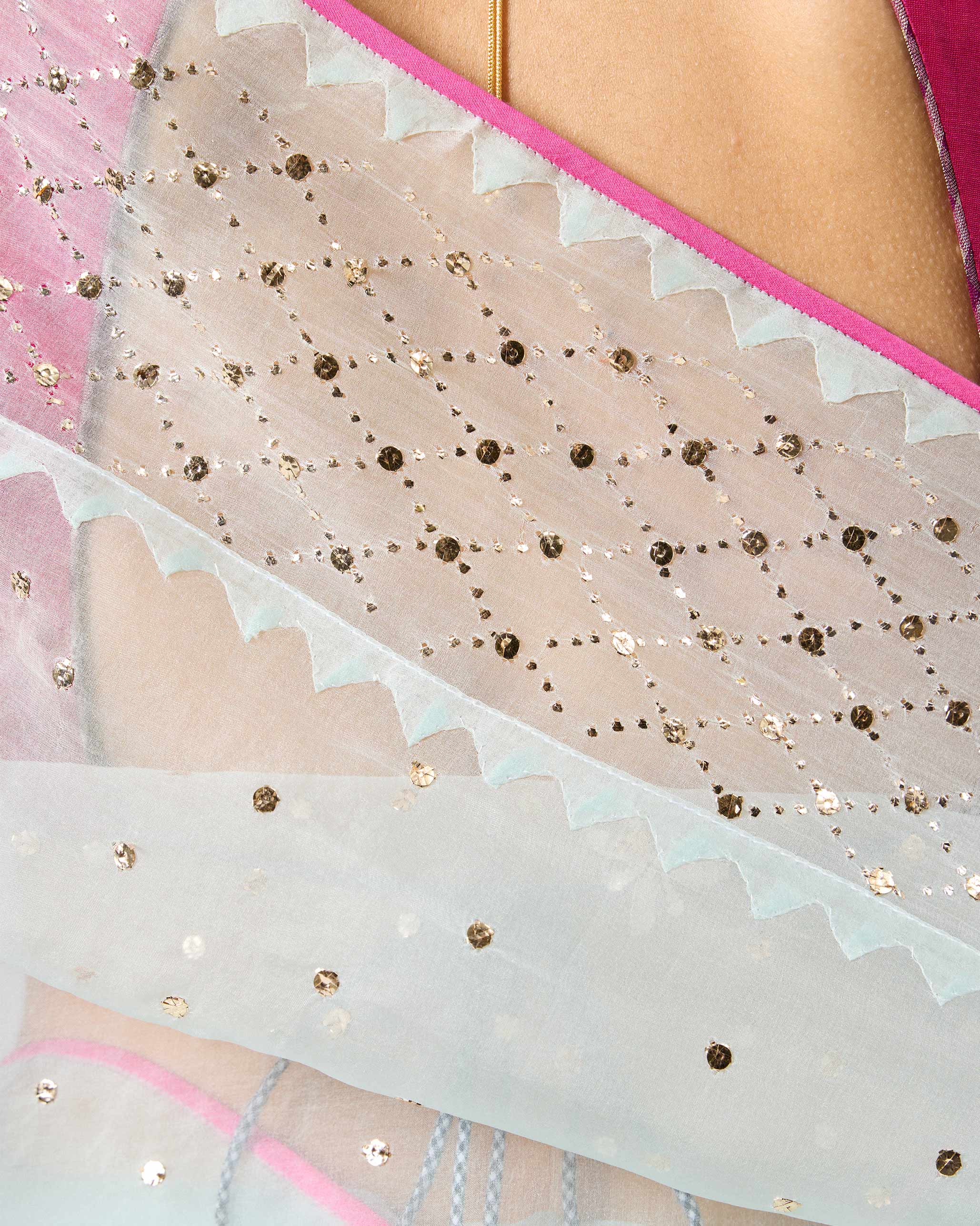 Tansa Sari - Powder Blue Embroidered