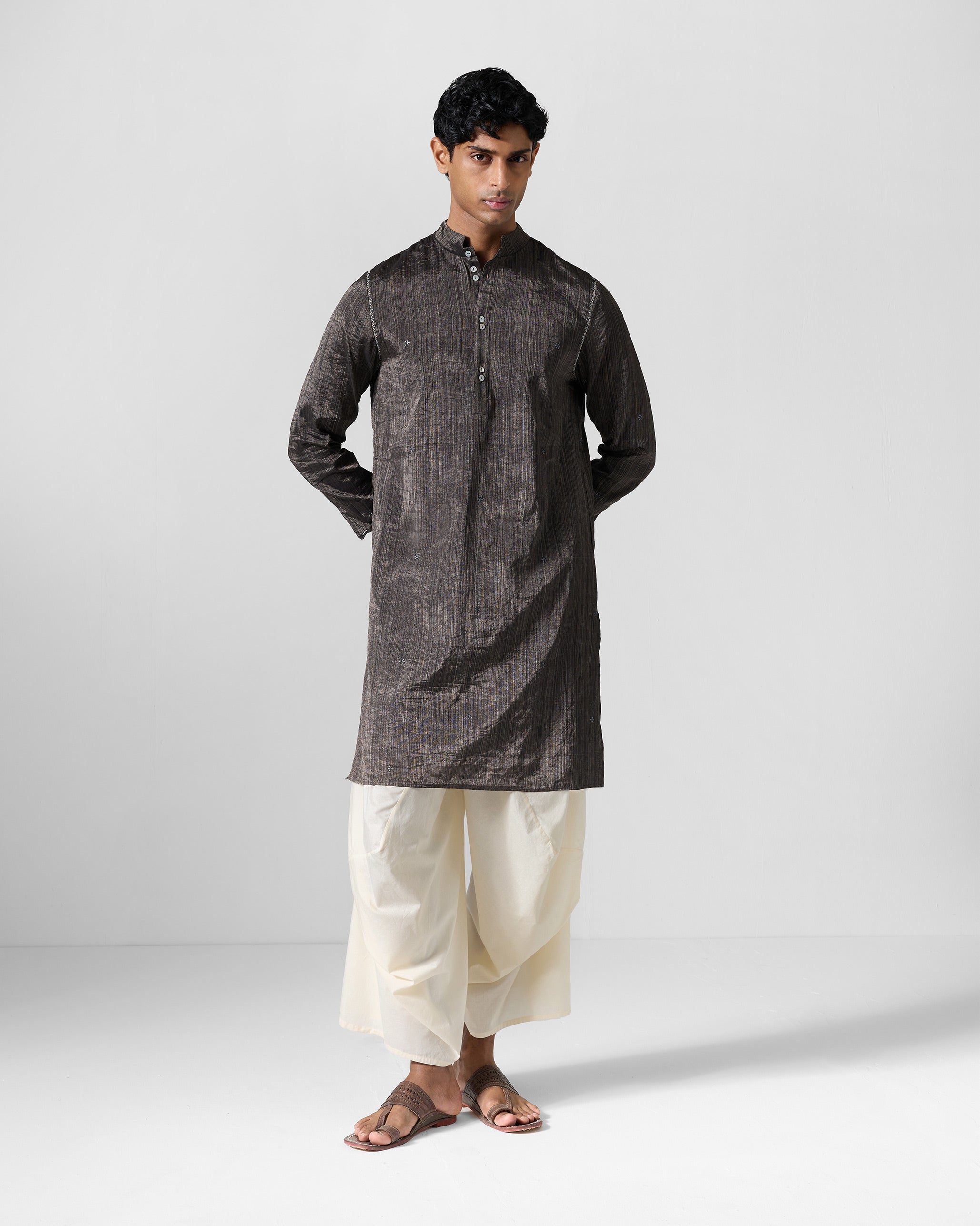 Rey Kurta - Metallic Silver