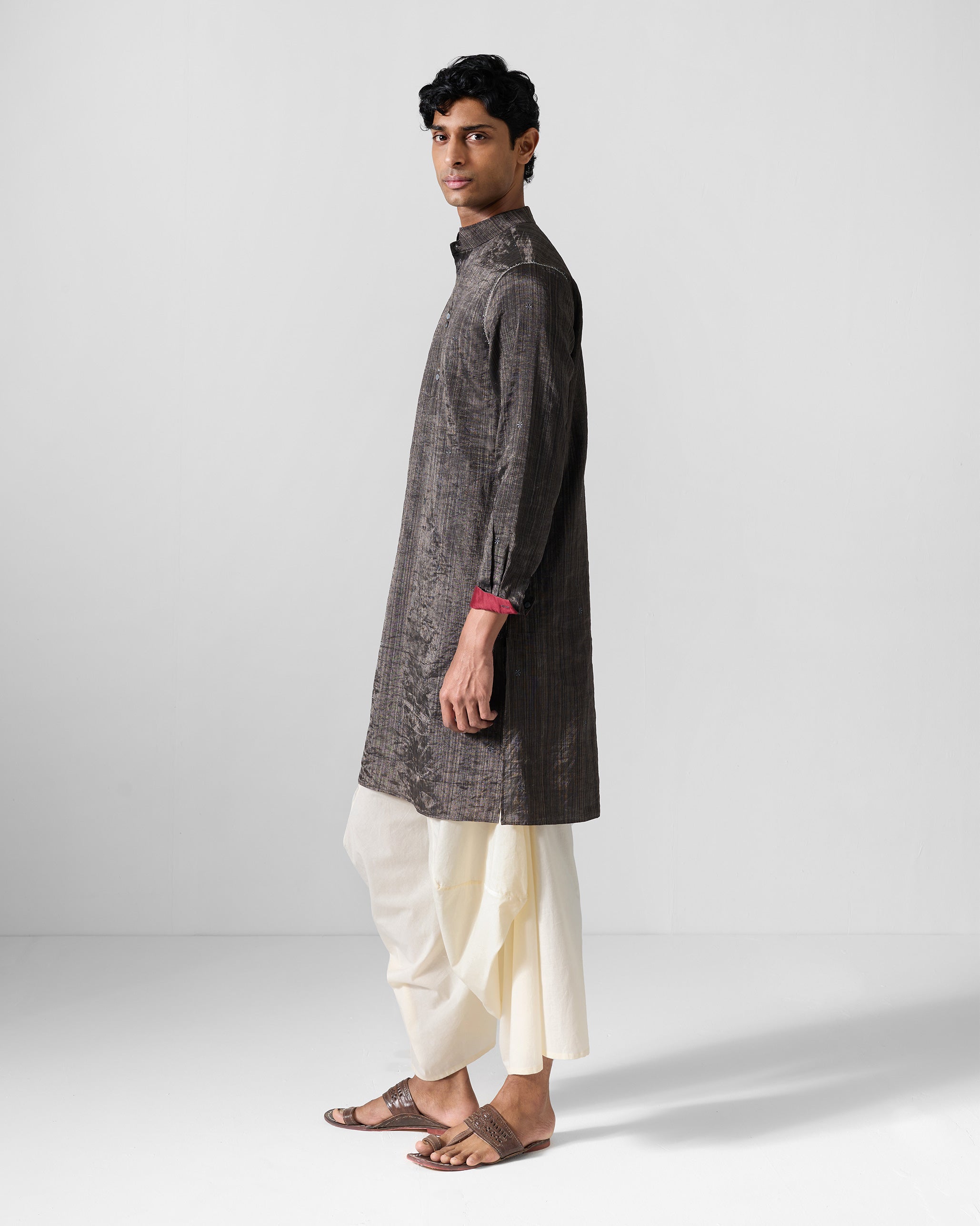 Rey Kurta - Metallic Silver