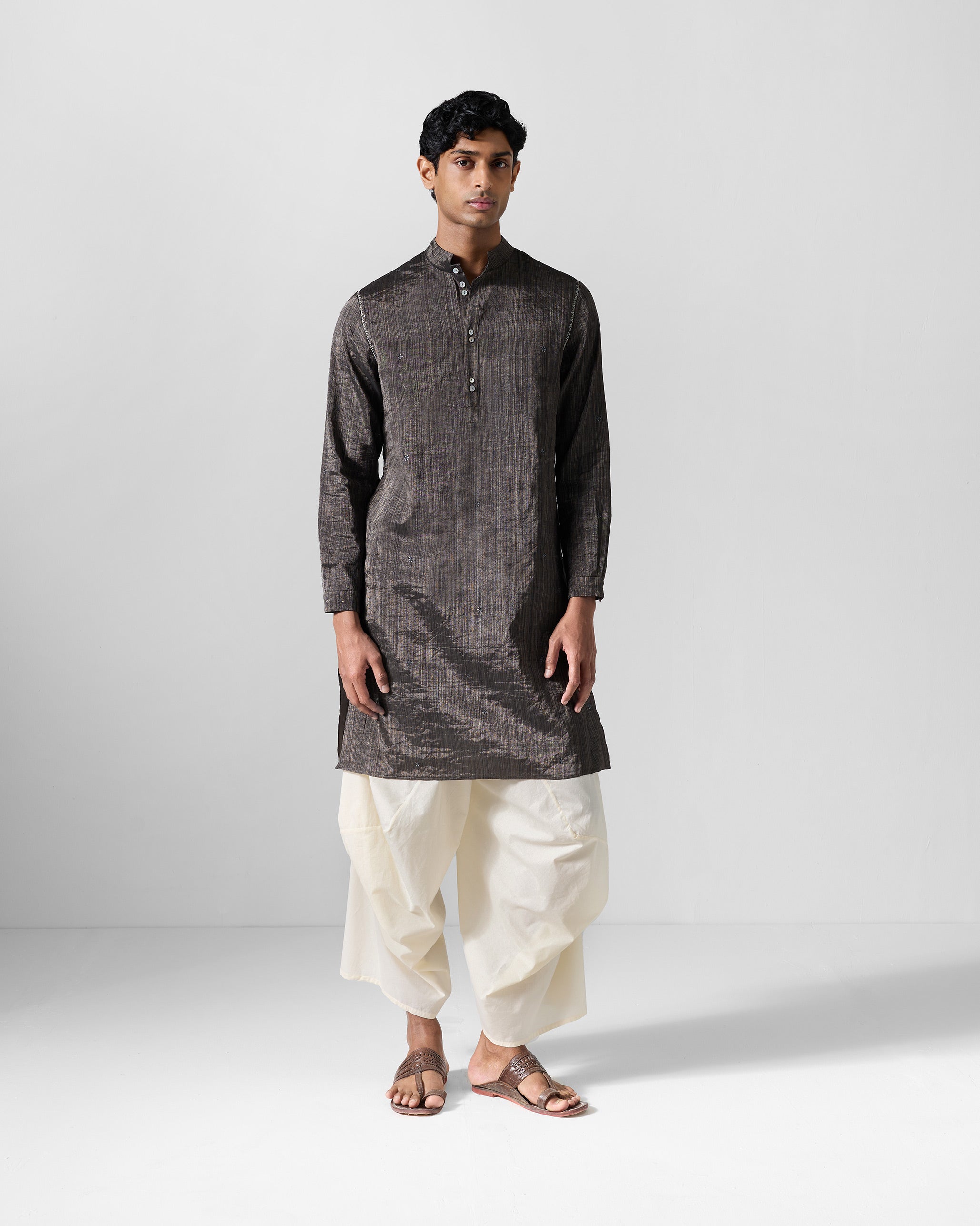 Rey Kurta - Metallic Silver