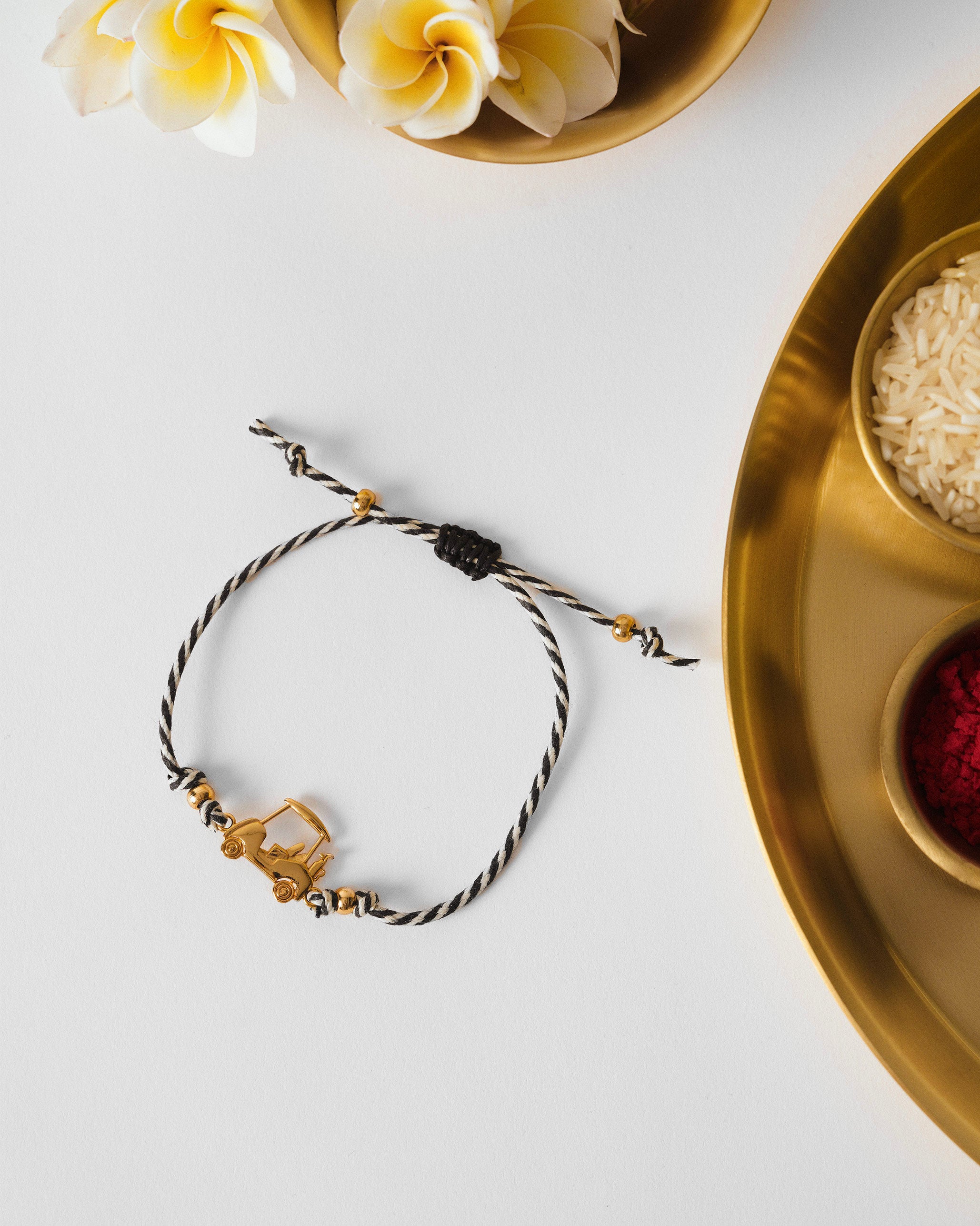 Golf Cart Rakhi - Charcoal & White Stripes