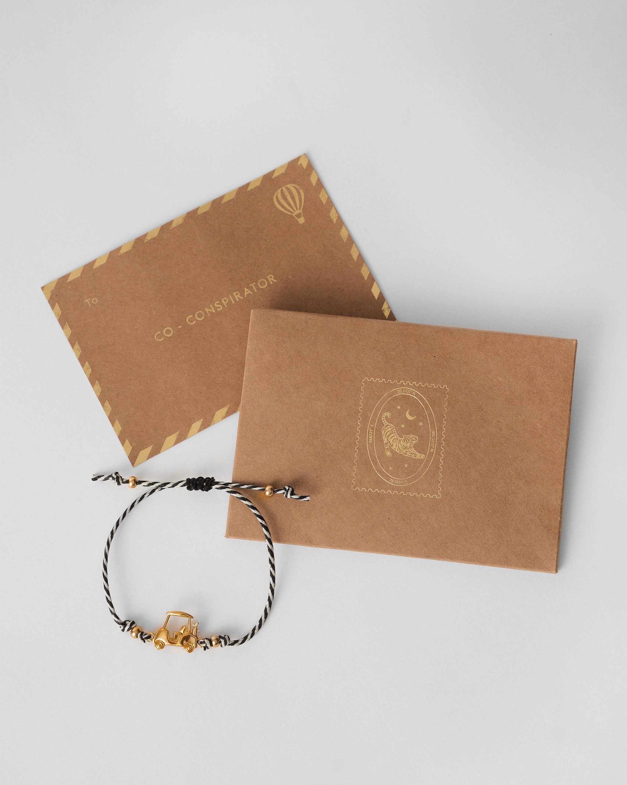 Golf Cart Rakhi - Charcoal & White Stripes