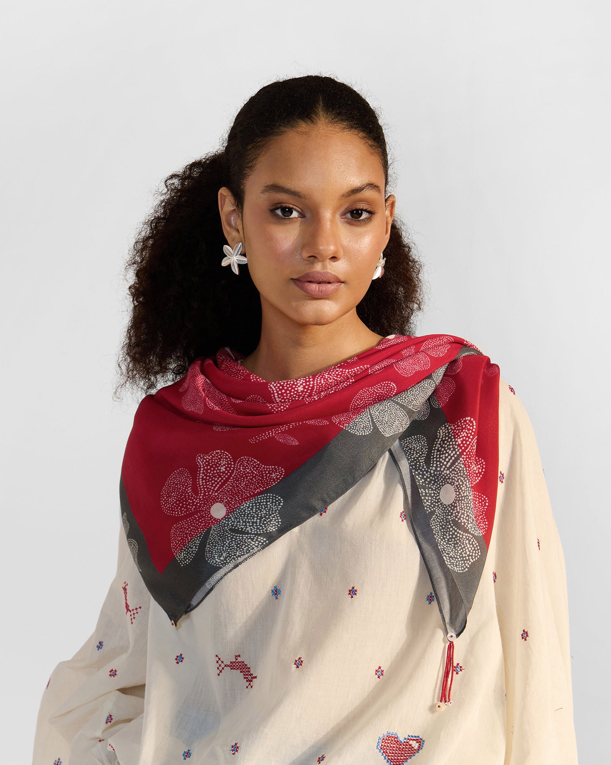 Wildflower Scarf - Red