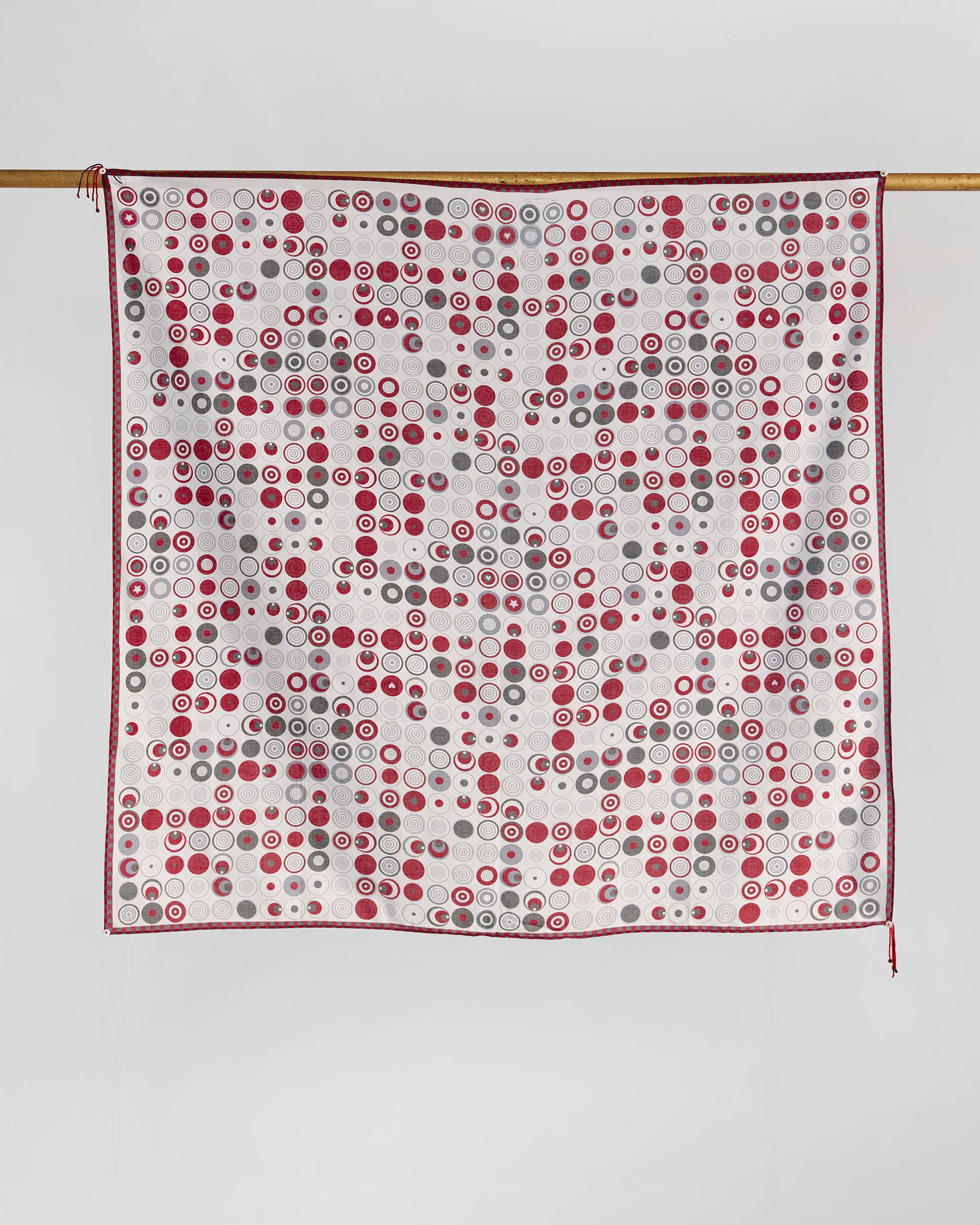 Ripple Scarf - Red & Grey