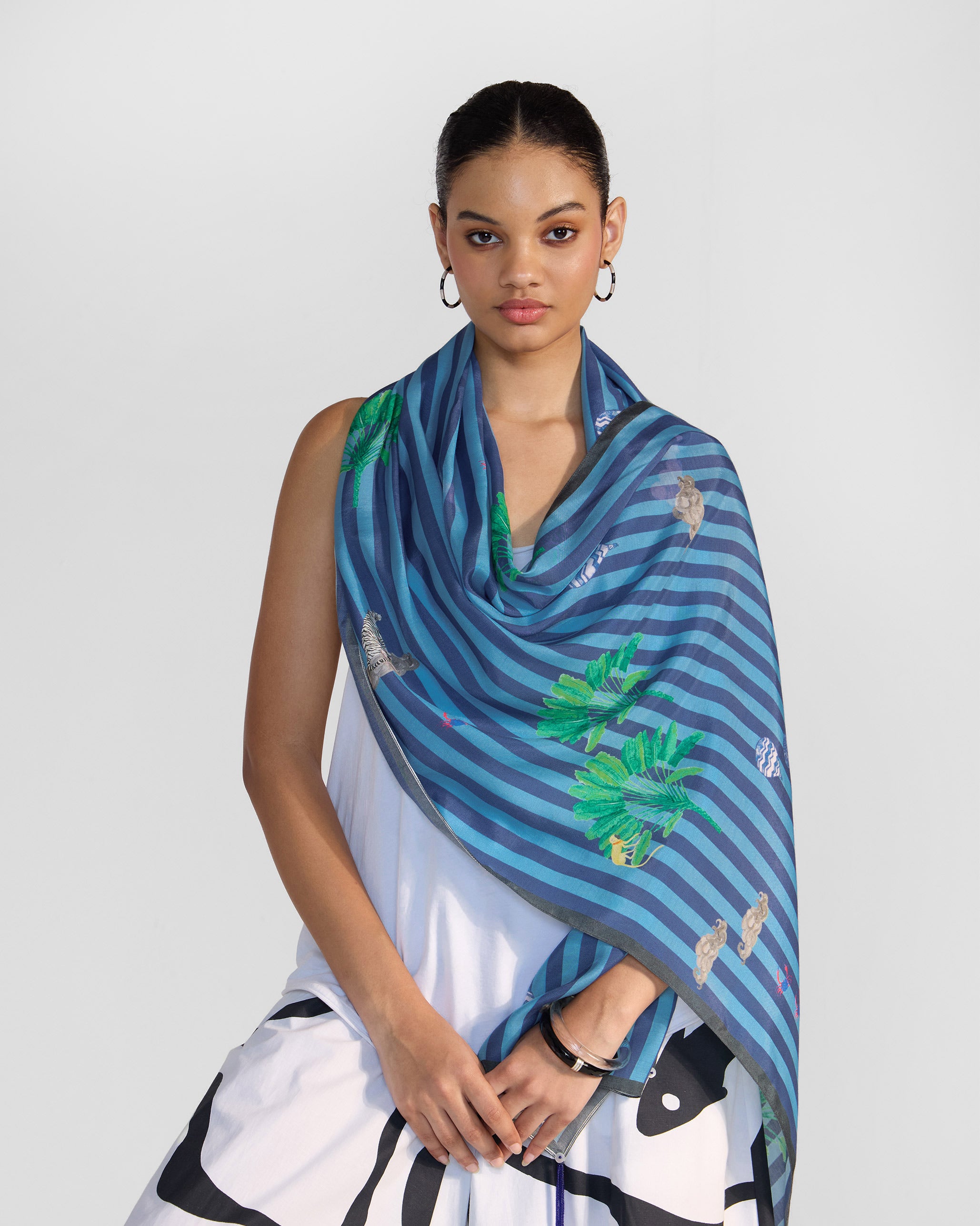 Forest Night Scarf - Blue