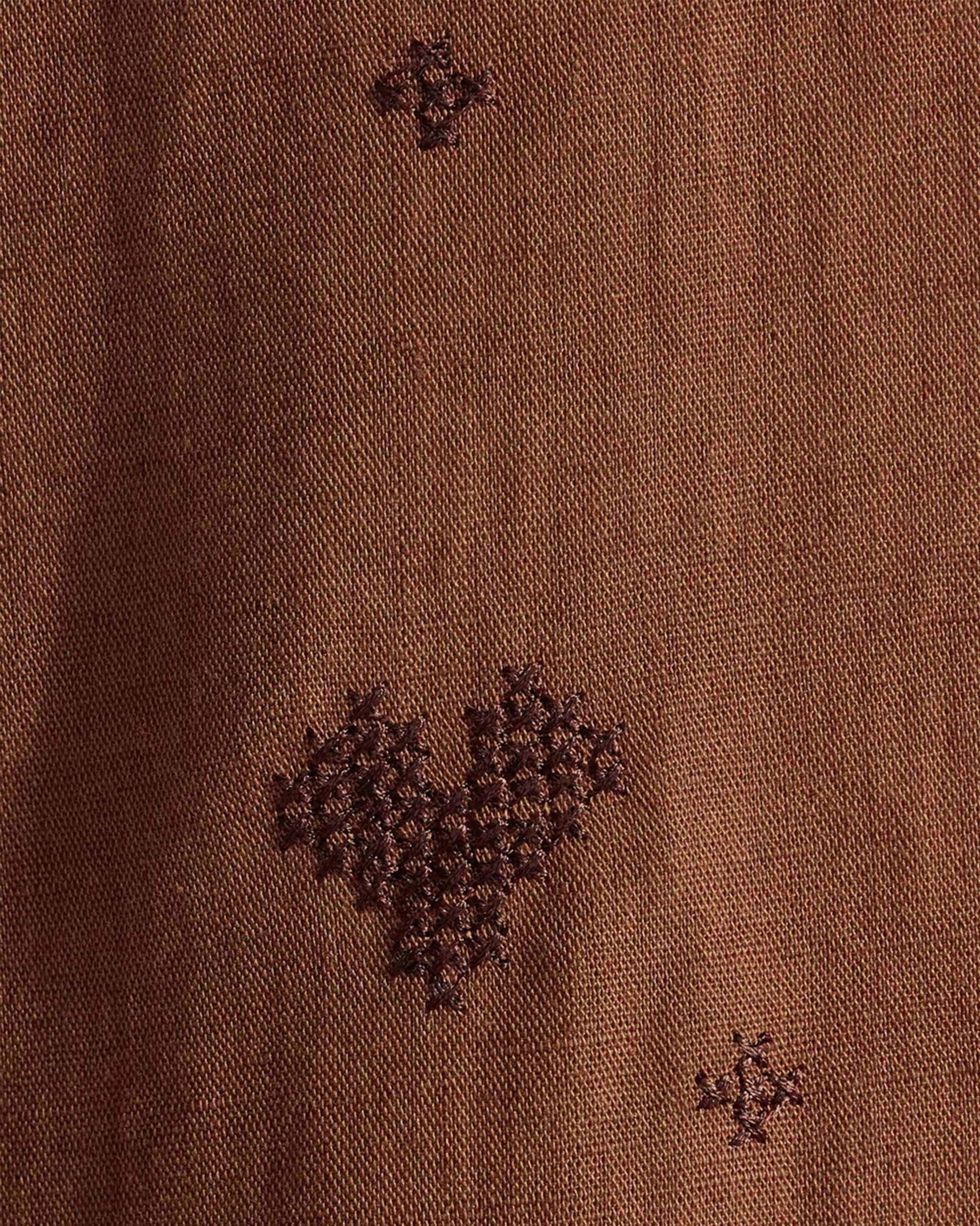 Classic Shirt - Brown Embroidered