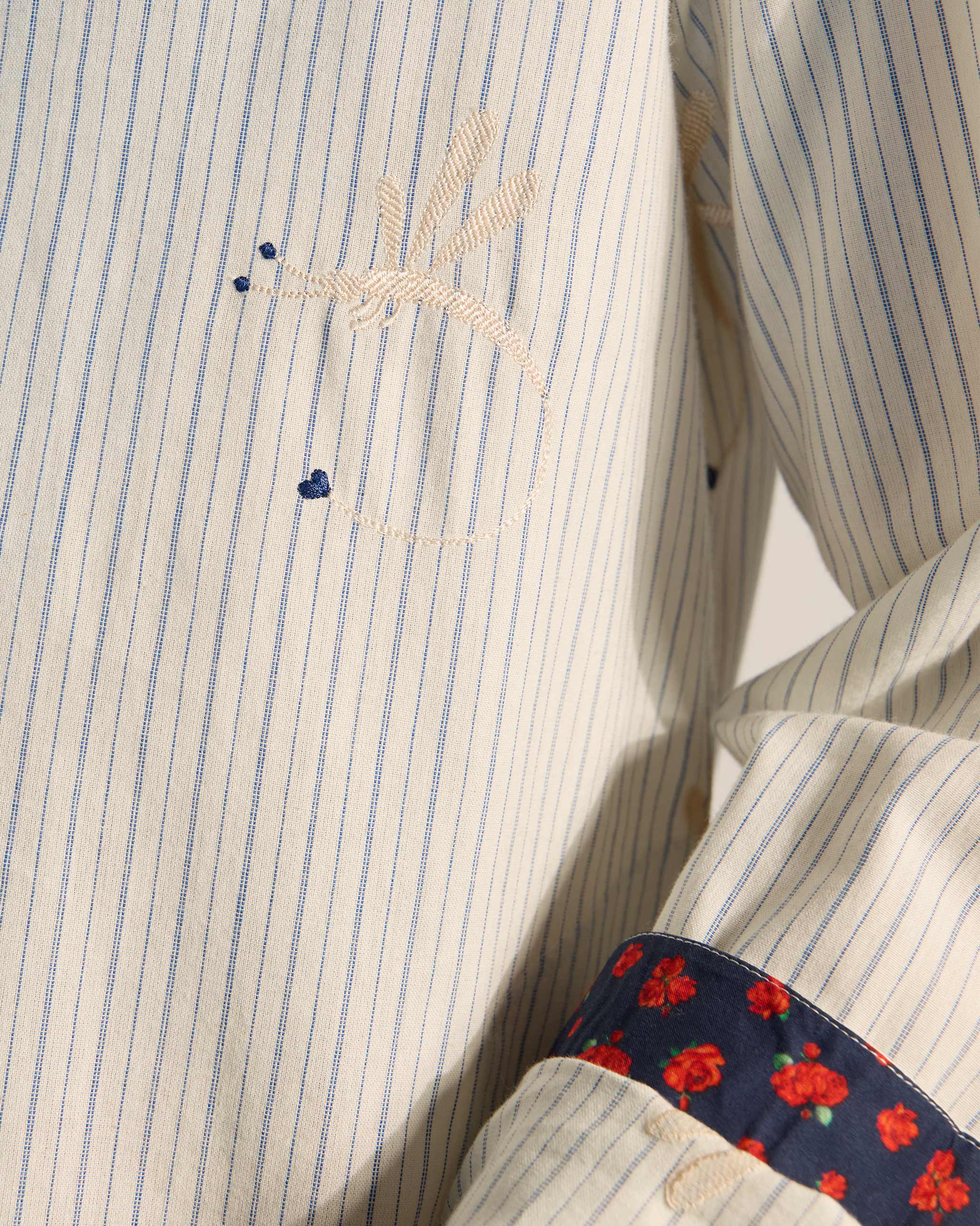 Astral Kurta - Navy & Ivory Embroidered