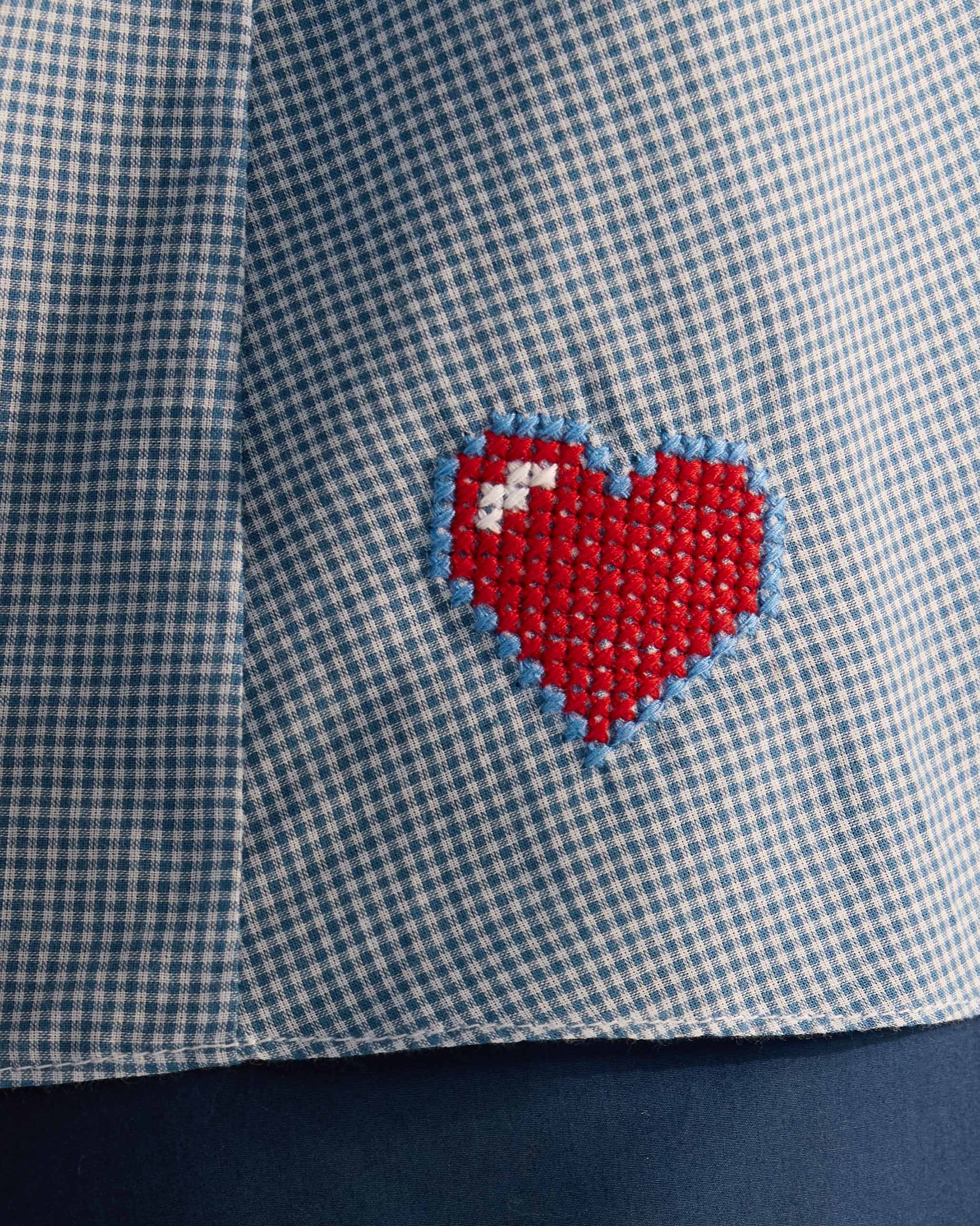 Lona Necktie Top - Blue & White Checks