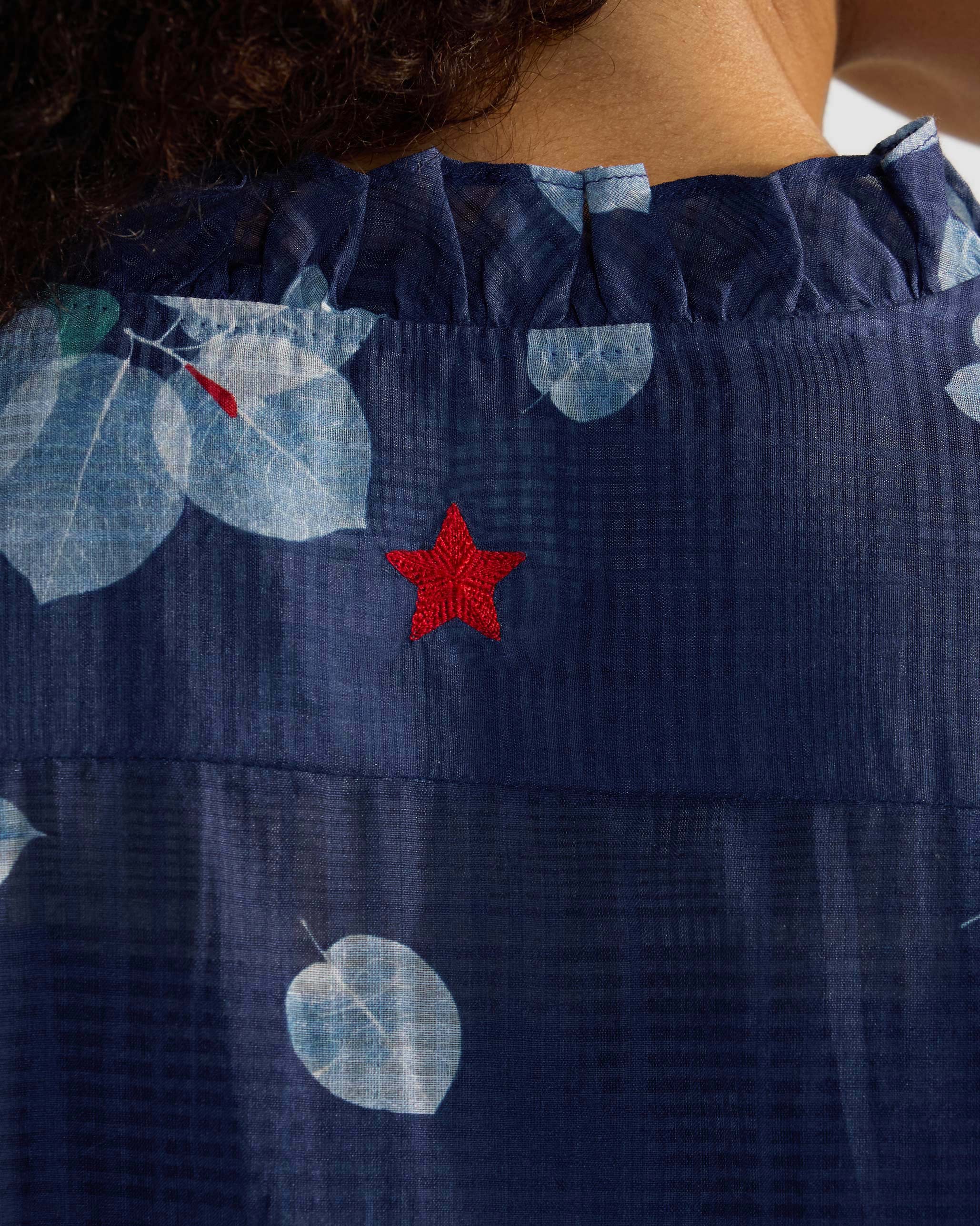 Lina Shirt with Slip - Blue & White Printed