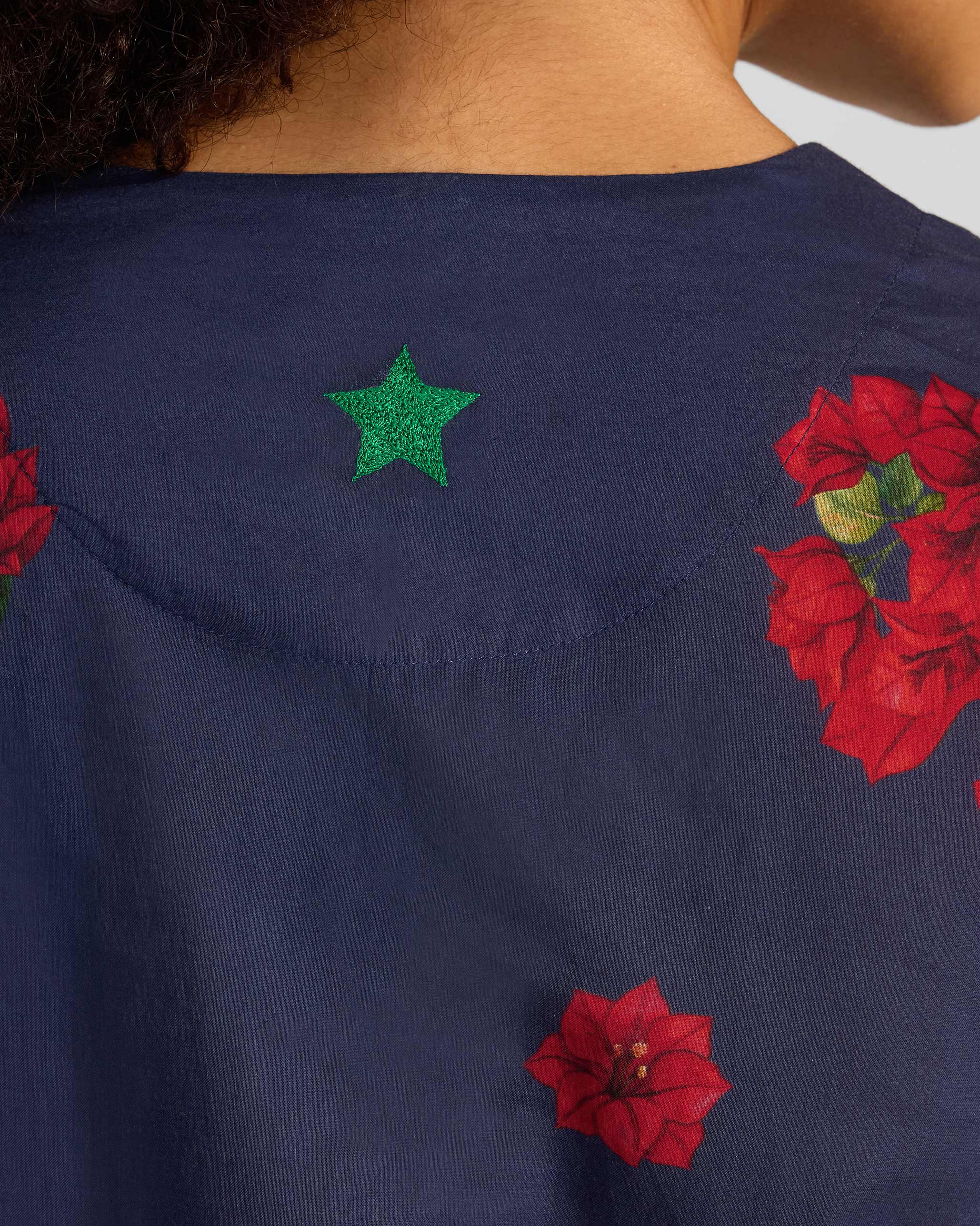 Kaari Kurta - Blue & Red Printed