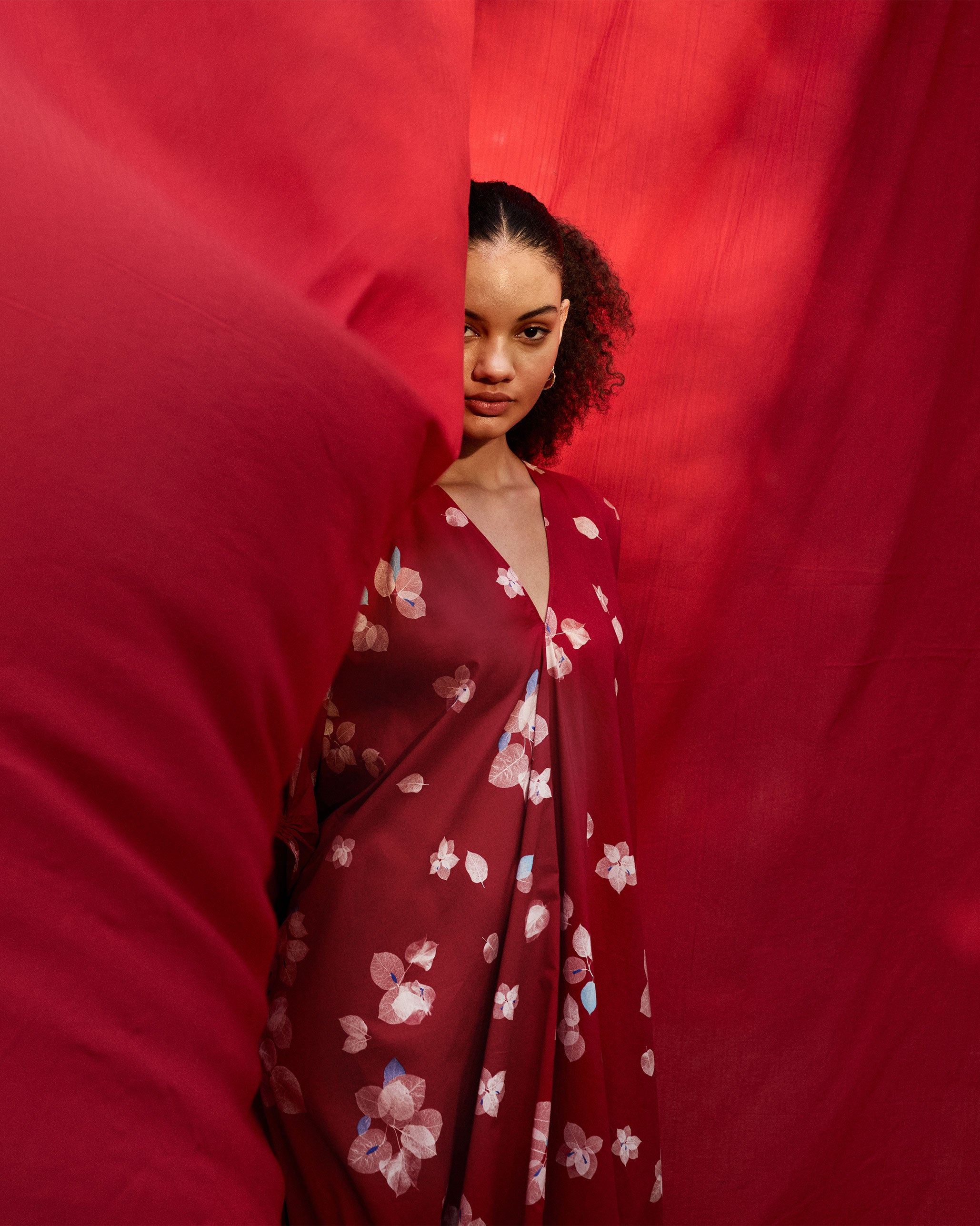 Nova Kurta - Red Printed