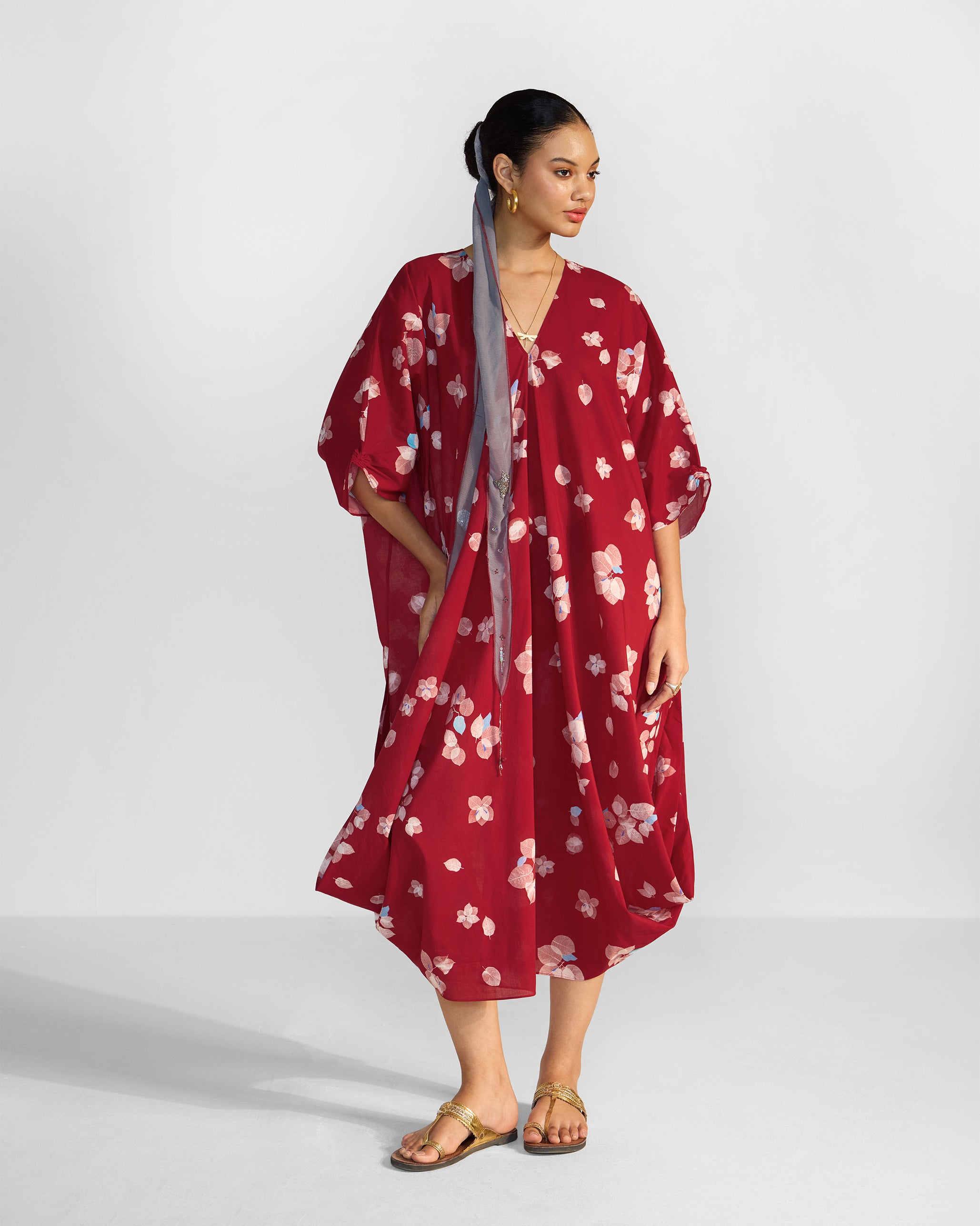Nova Kurta - Red Printed