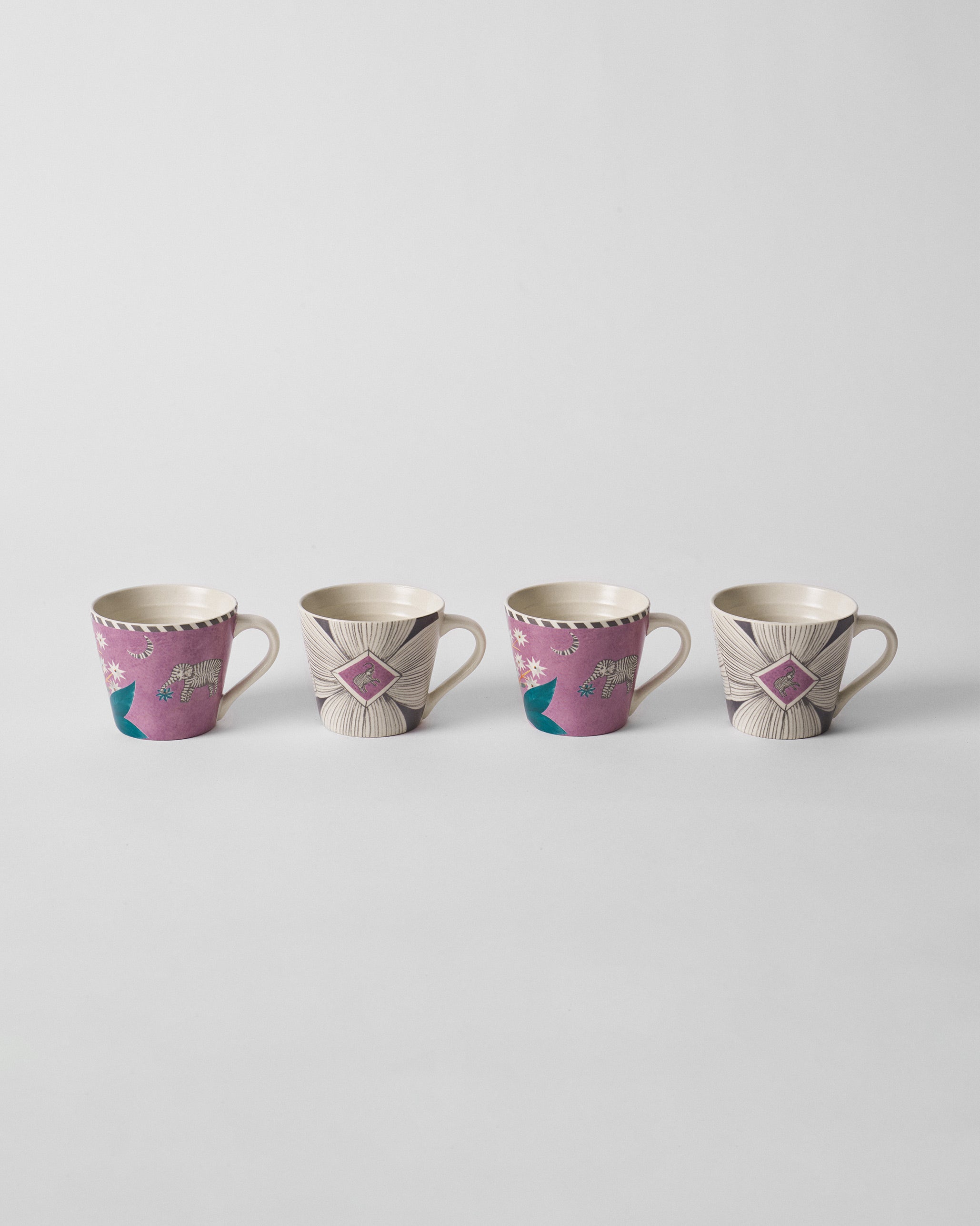 Mogra Bloom Espresso Mug - Set of 4