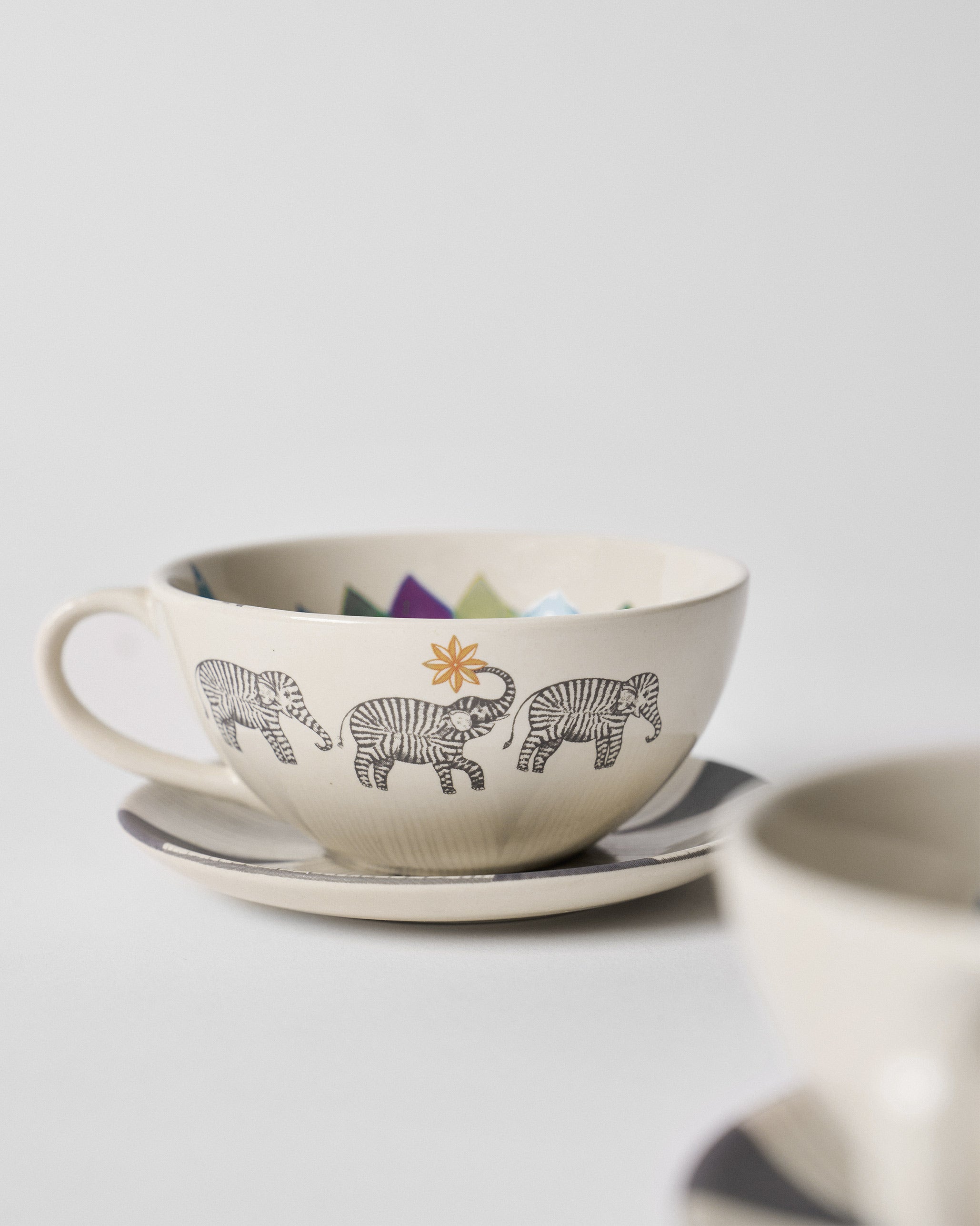 Palm Bloom Coffee Cup with Saucer - Set of 2