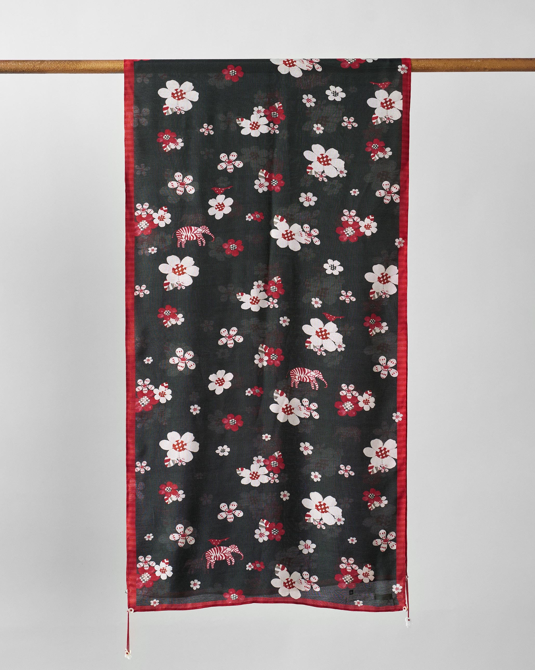 Fleur Scarf - Red & Black