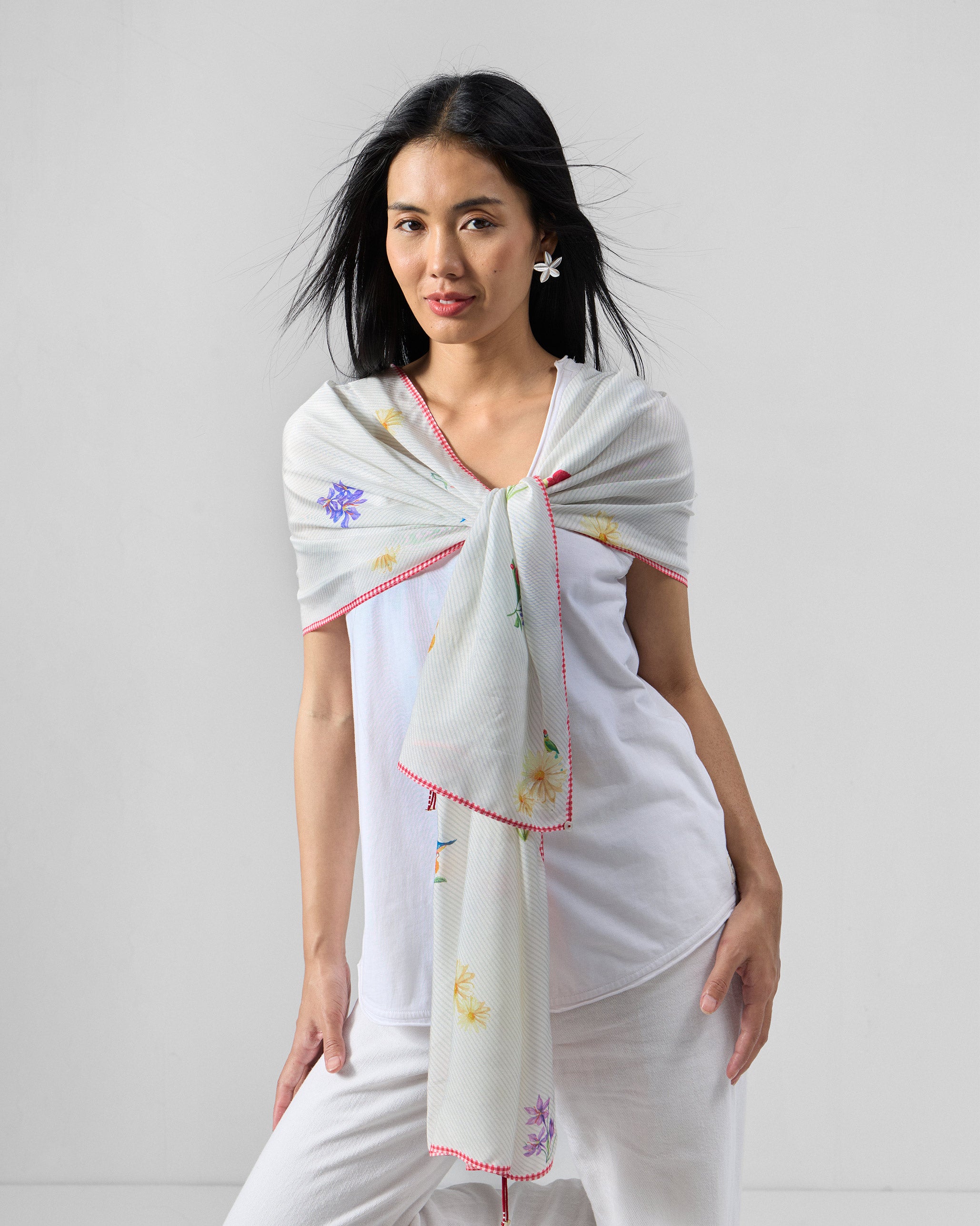 Floral Bloom Scarf - Ivory