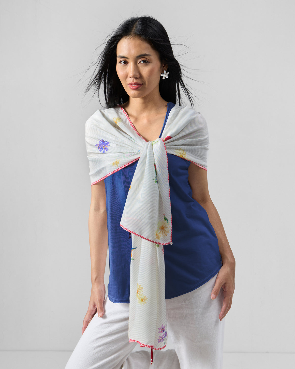 Floral Bloom Scarf - Ivory