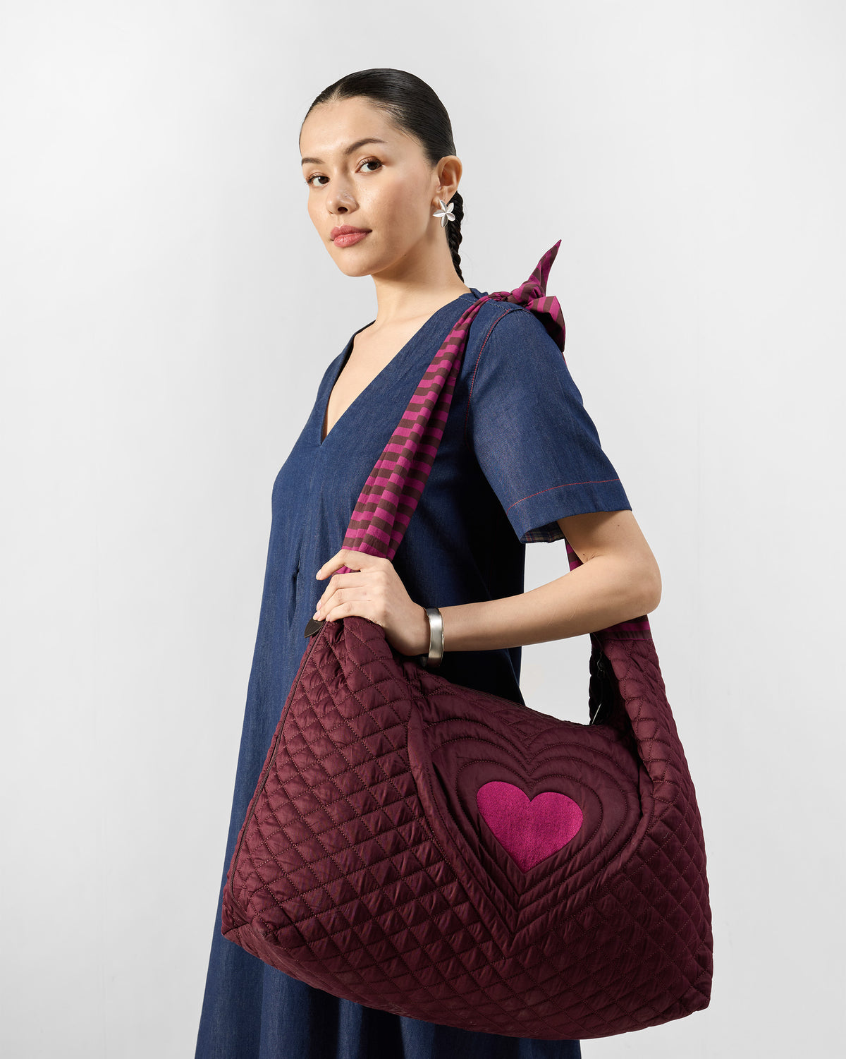 Farah Bag - Brown & Mulberry