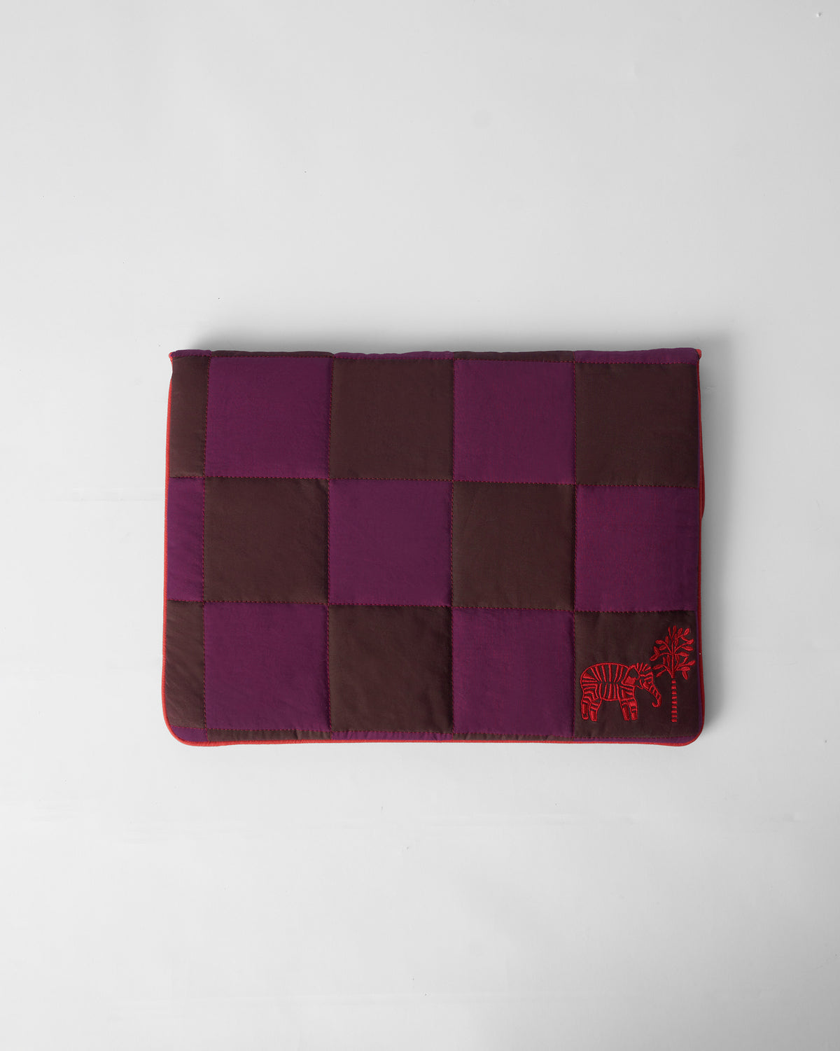 Tiled Laptop Sleeve - Brown & Mulberry