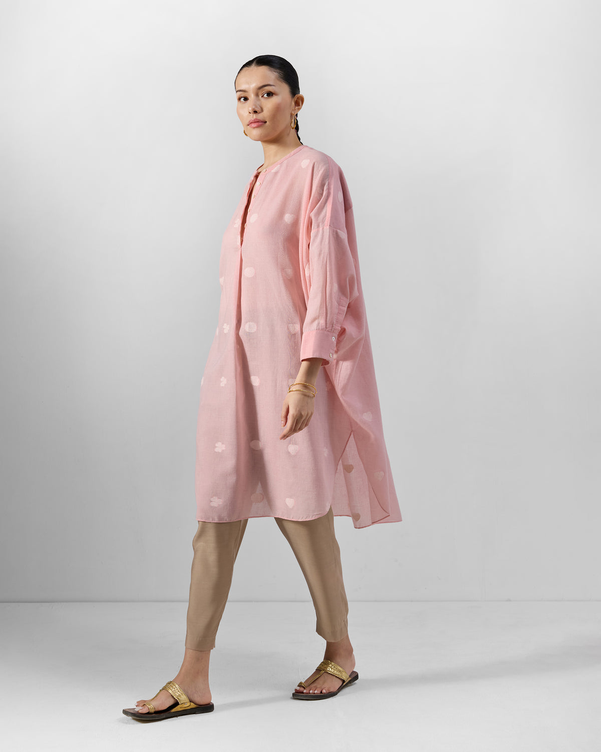 Lazy Sunday Tunic - Jamdani Cotton Regular Fit