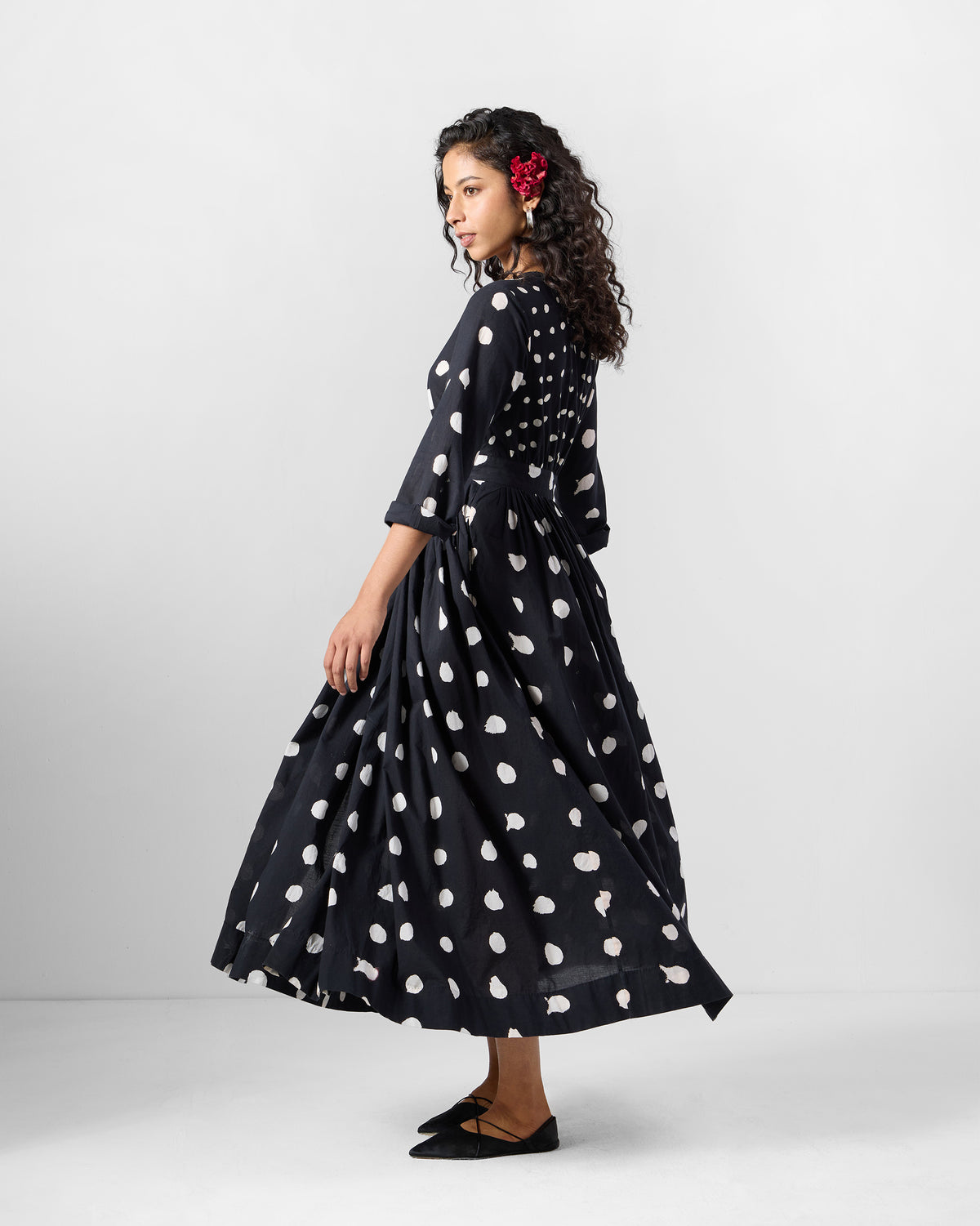 Nico Dress - Black & Ivory Printed