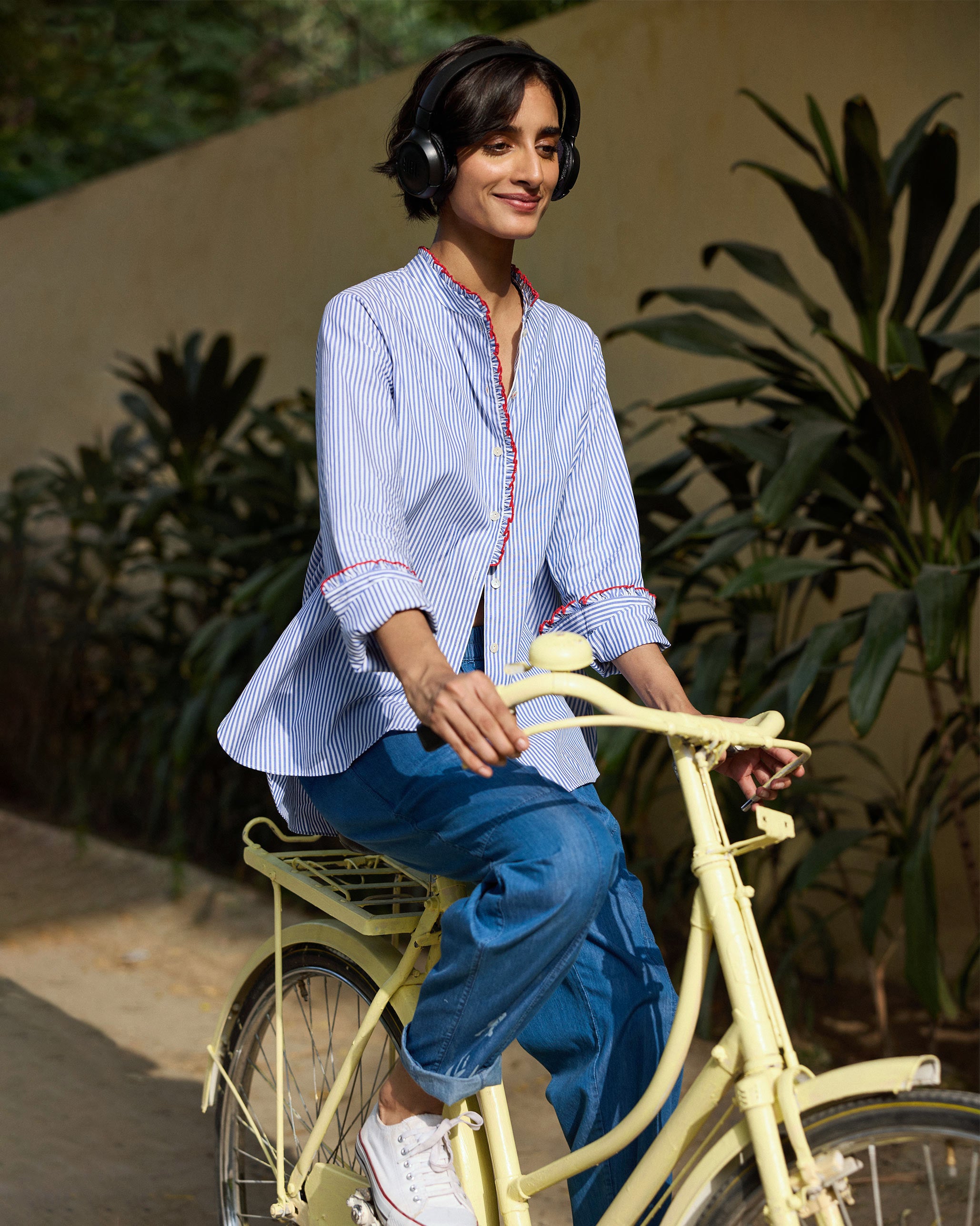 Sora Ruffle Shirt - 100% Cotton Regular Fit