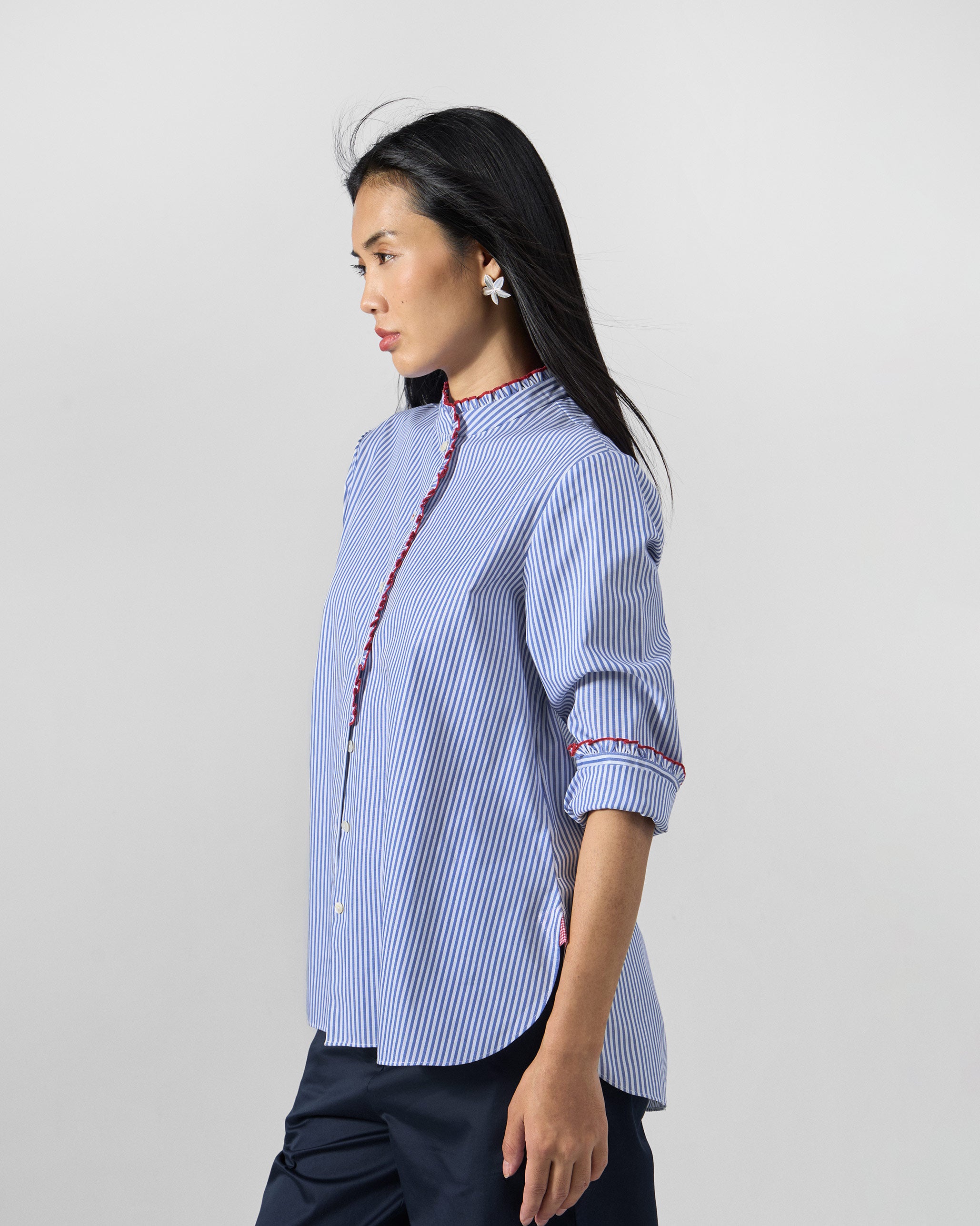 Sora Ruffle Shirt - 100% Cotton Regular Fit