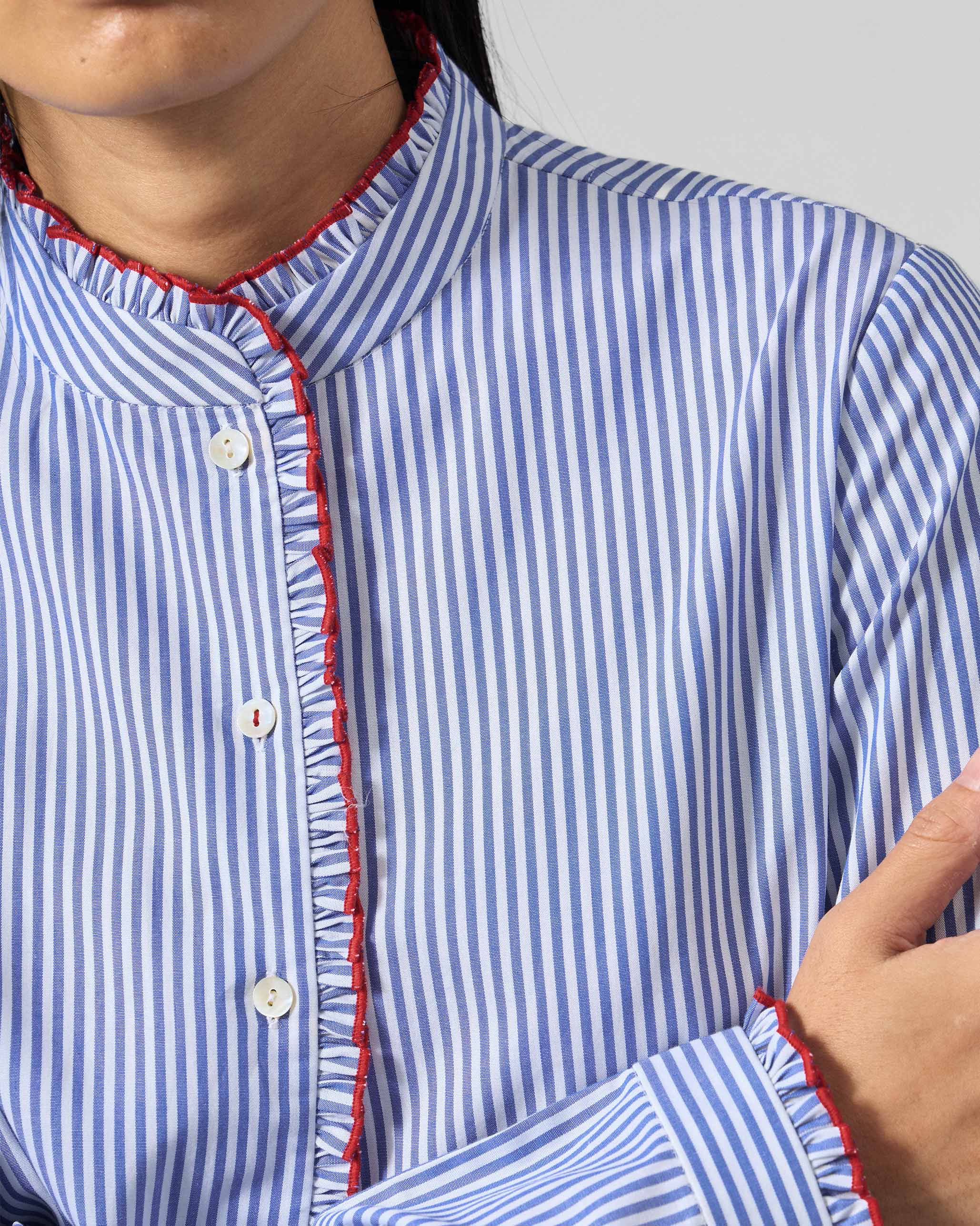 Sora Ruffle Shirt - 100% Cotton Regular Fit