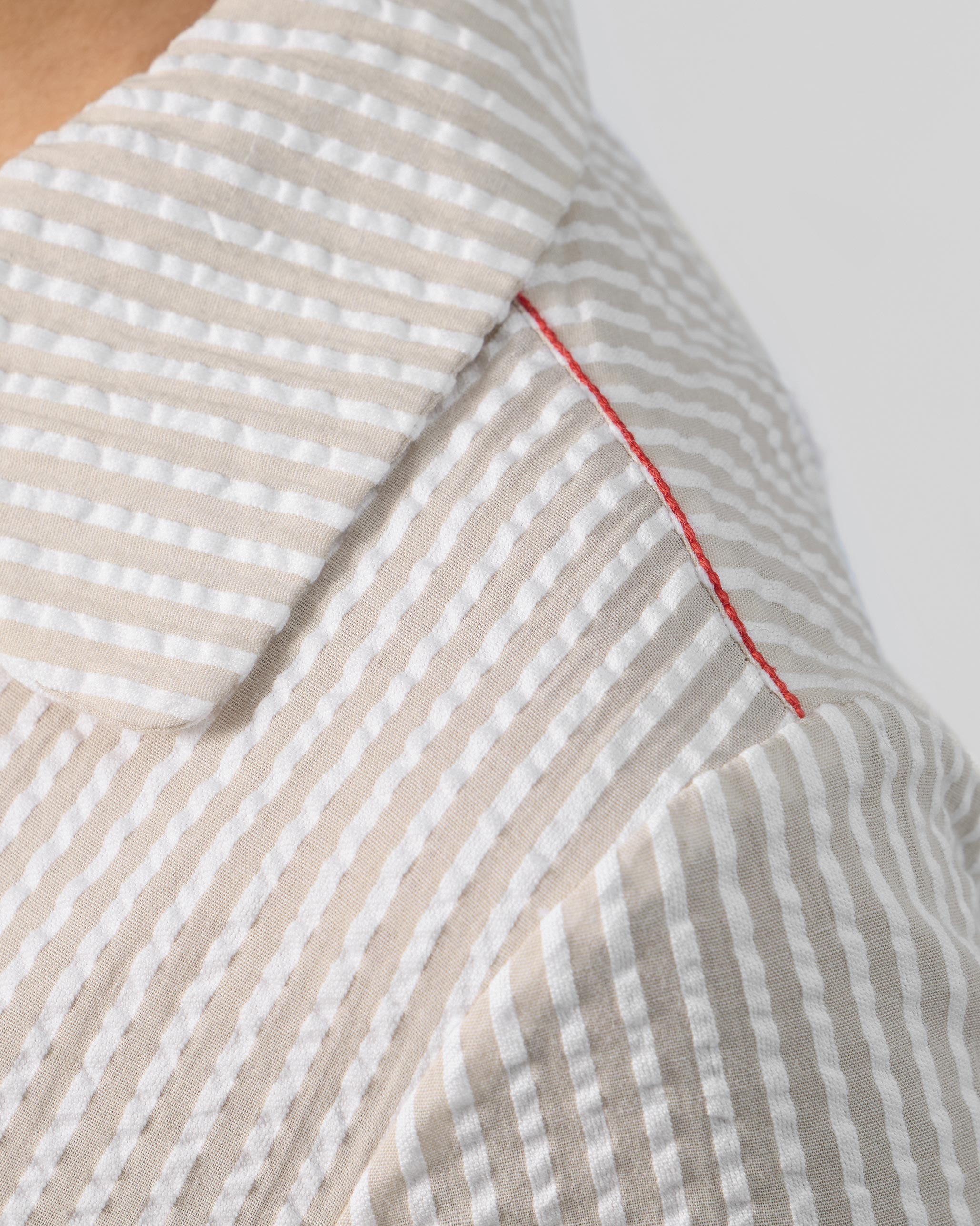 Maner Kurta - Brown & Ivory stripes