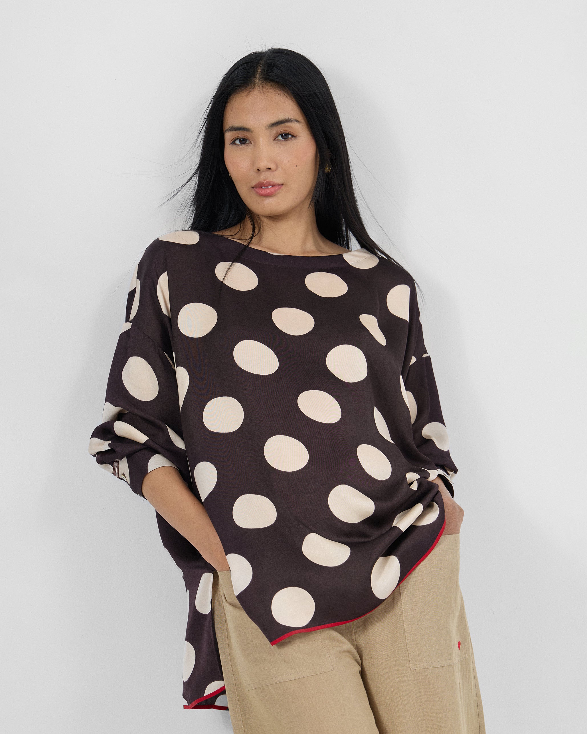 Yava Top - Satin Blend Loose Fit