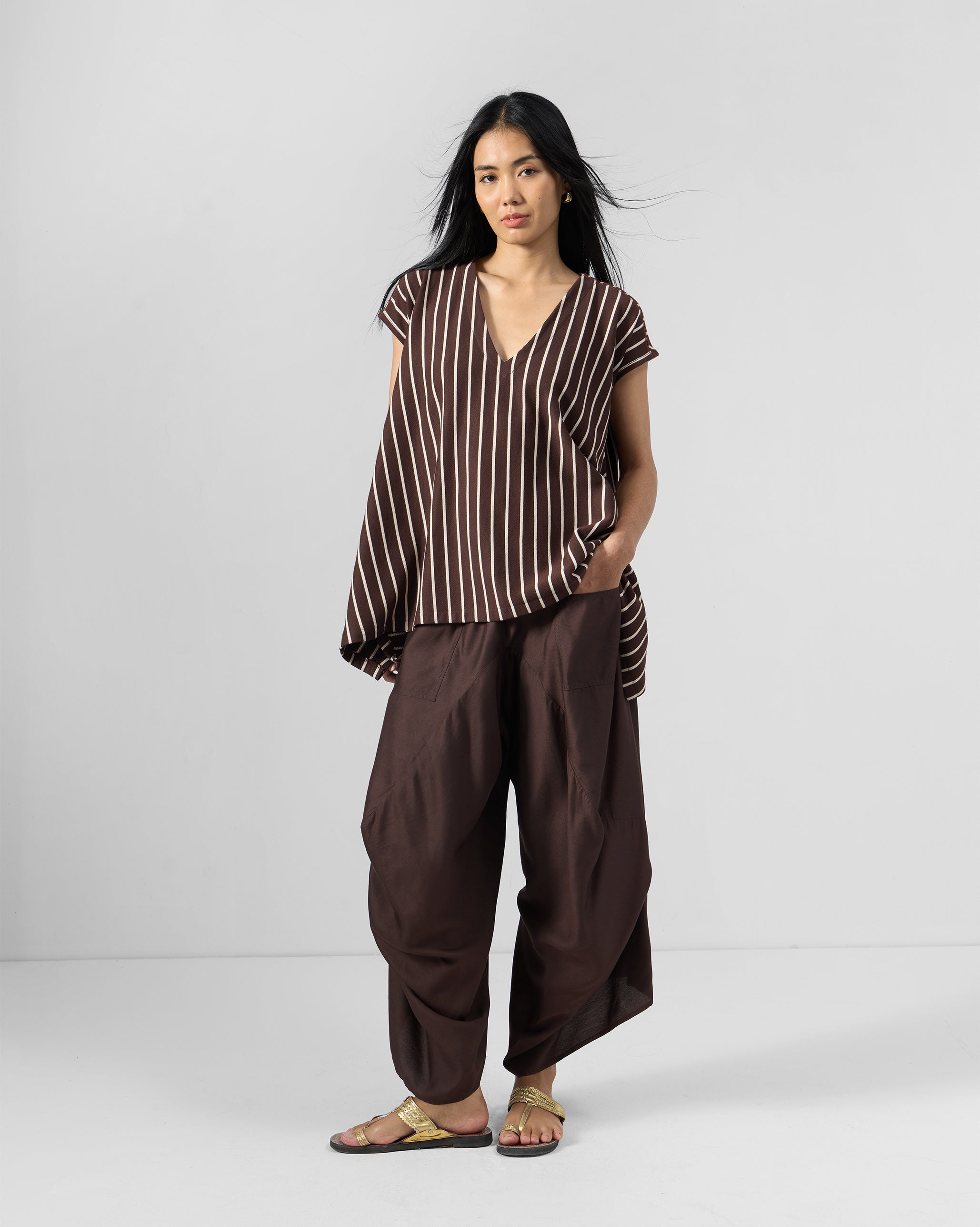 Nera Kaftan Top - Cotton French Terry Loose Fit