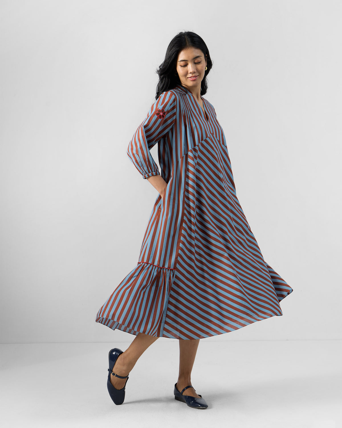 Summer Tea Dress - 100% Cotton Flared Fit