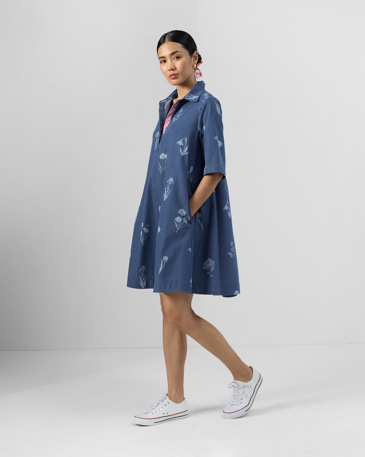 Happy Heart Dress - 100% Cotton Denim A-Line Fit