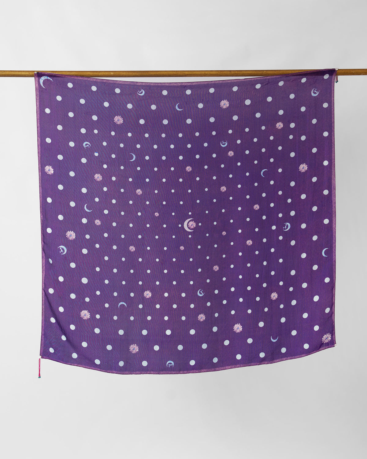 Polka Blooms Scarf - Purple
