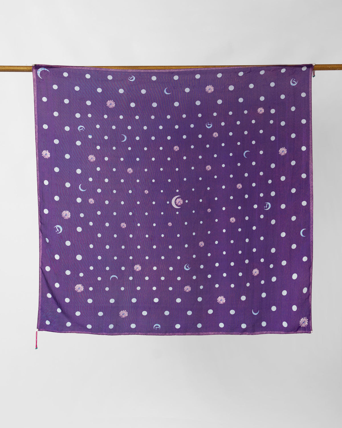 Polka Blooms Scarf - Purple