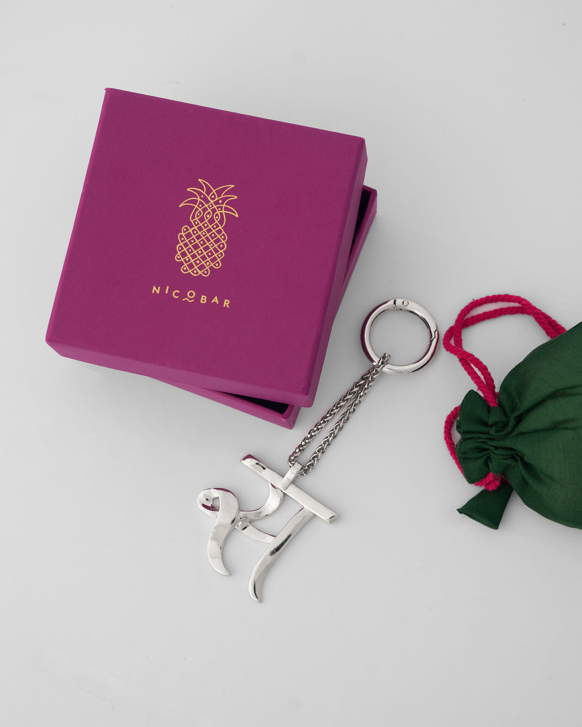 Alphabet- S- Bag Charm - Silver