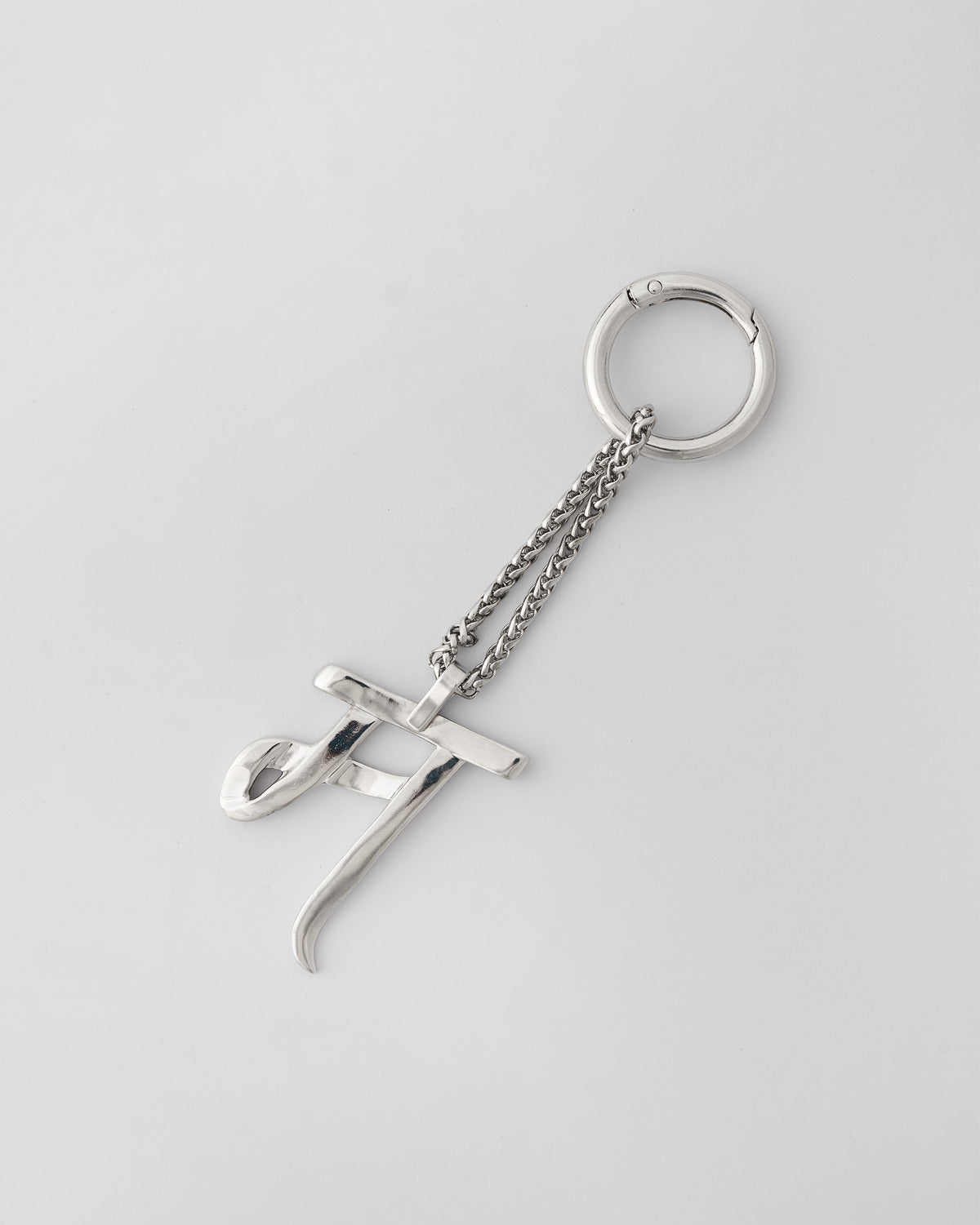 Alphabet- M- Bag Charm - Silver