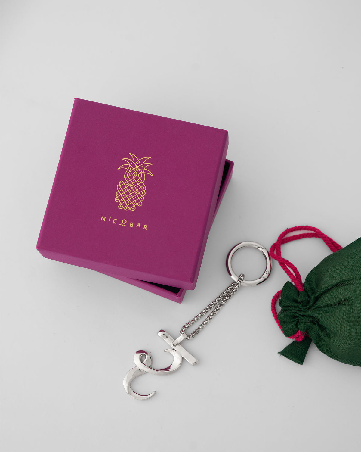 Alphabet- R- Bag Charm - Silver