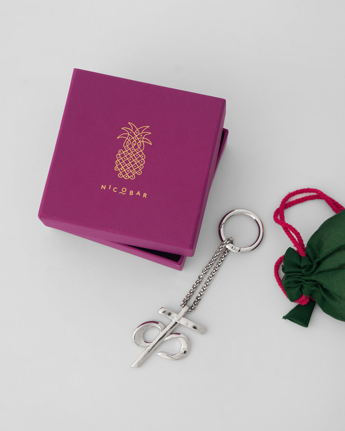 Alphabet- K- Bag Charm - Silver