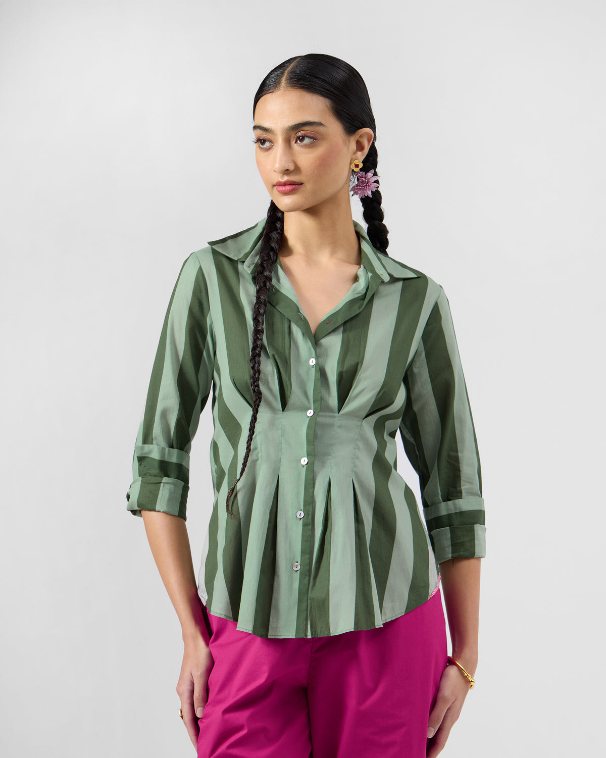 Amalis Shirt - Organic Cotton Voile Fitted